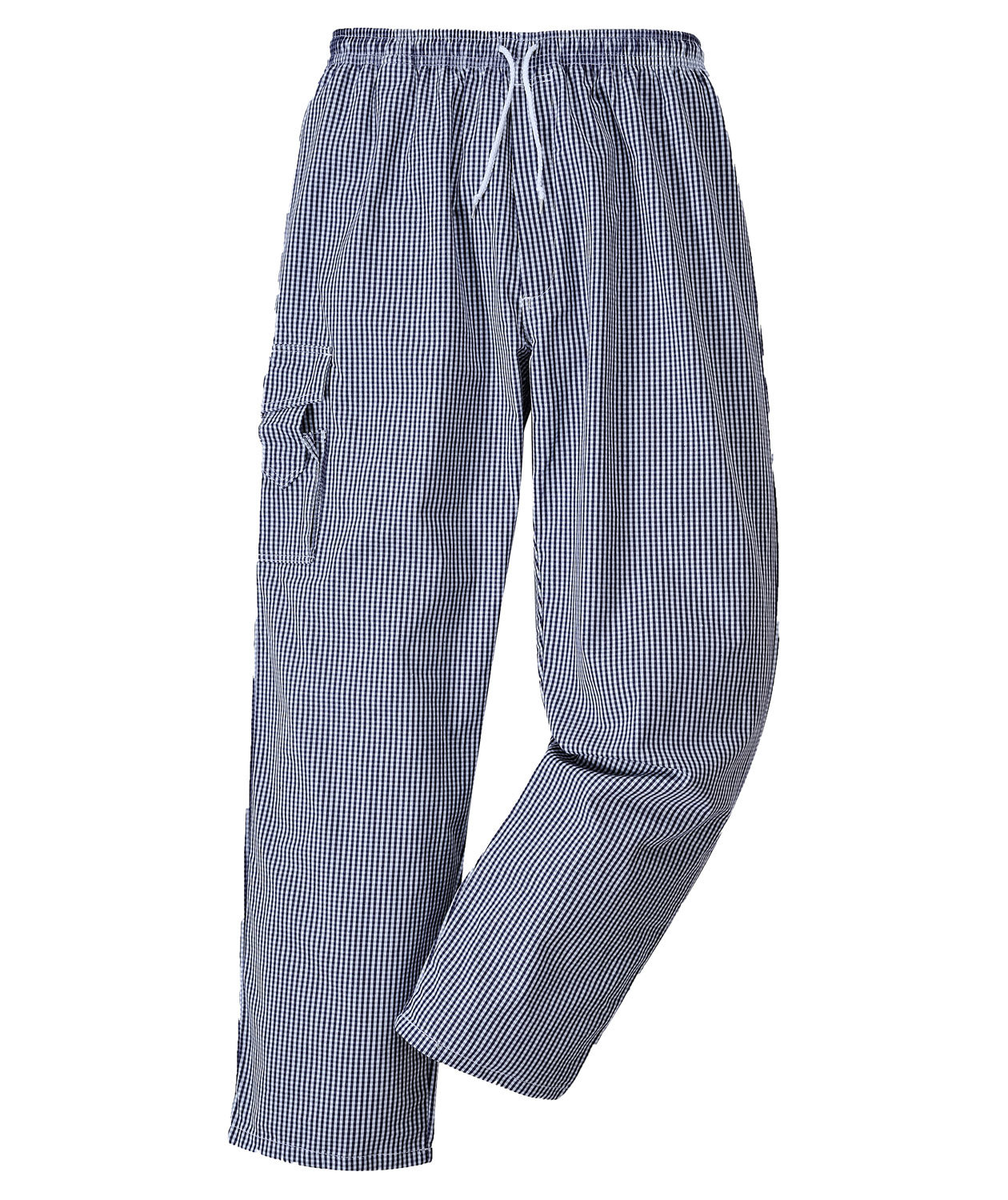 Portwest kockbyxa, Rutigt Bl&aring;/Vit