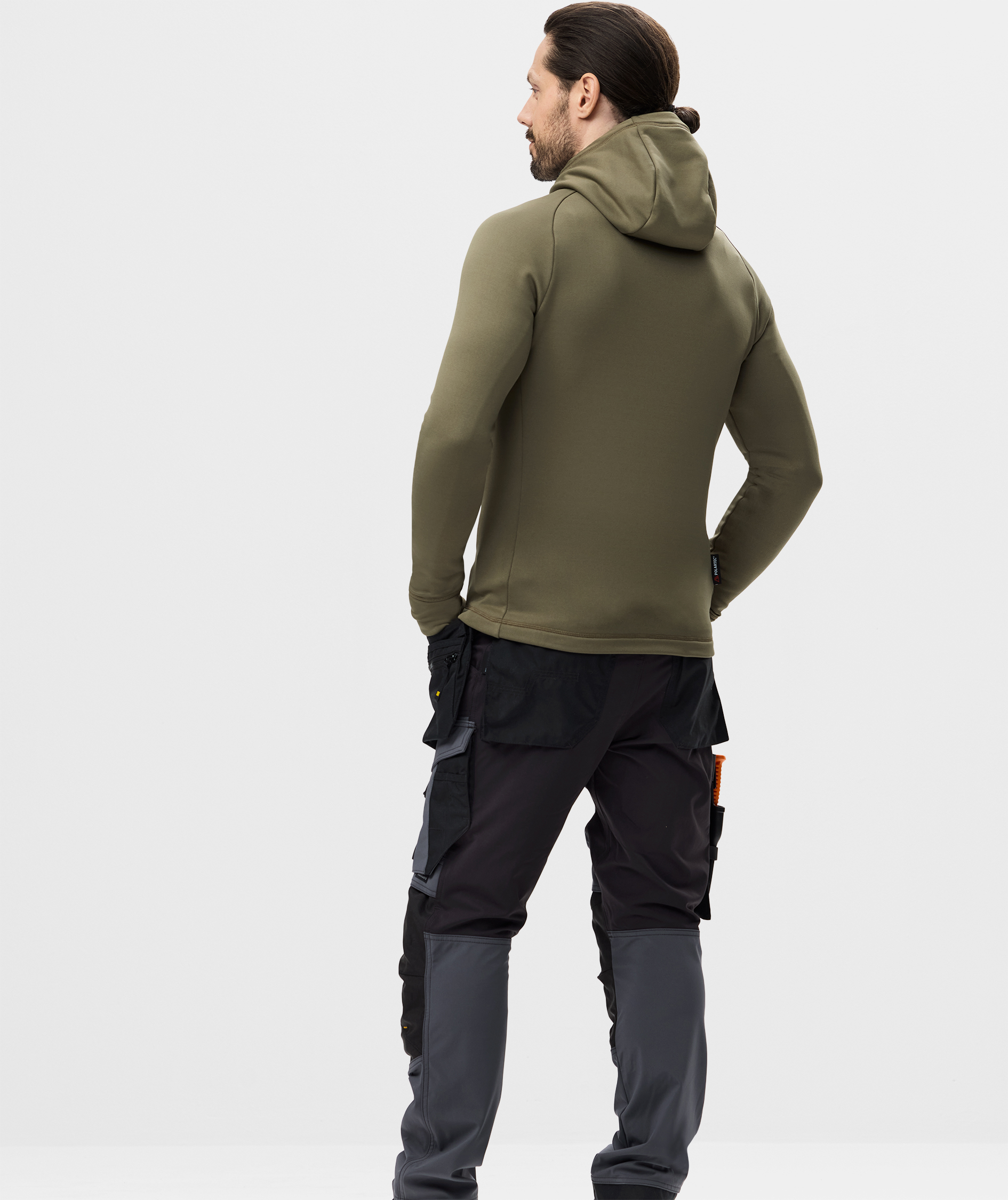 Snickers Flexiwork Polartec&reg; hoodie with zipper 8026 full stretch, Khaki Green, large image number 3