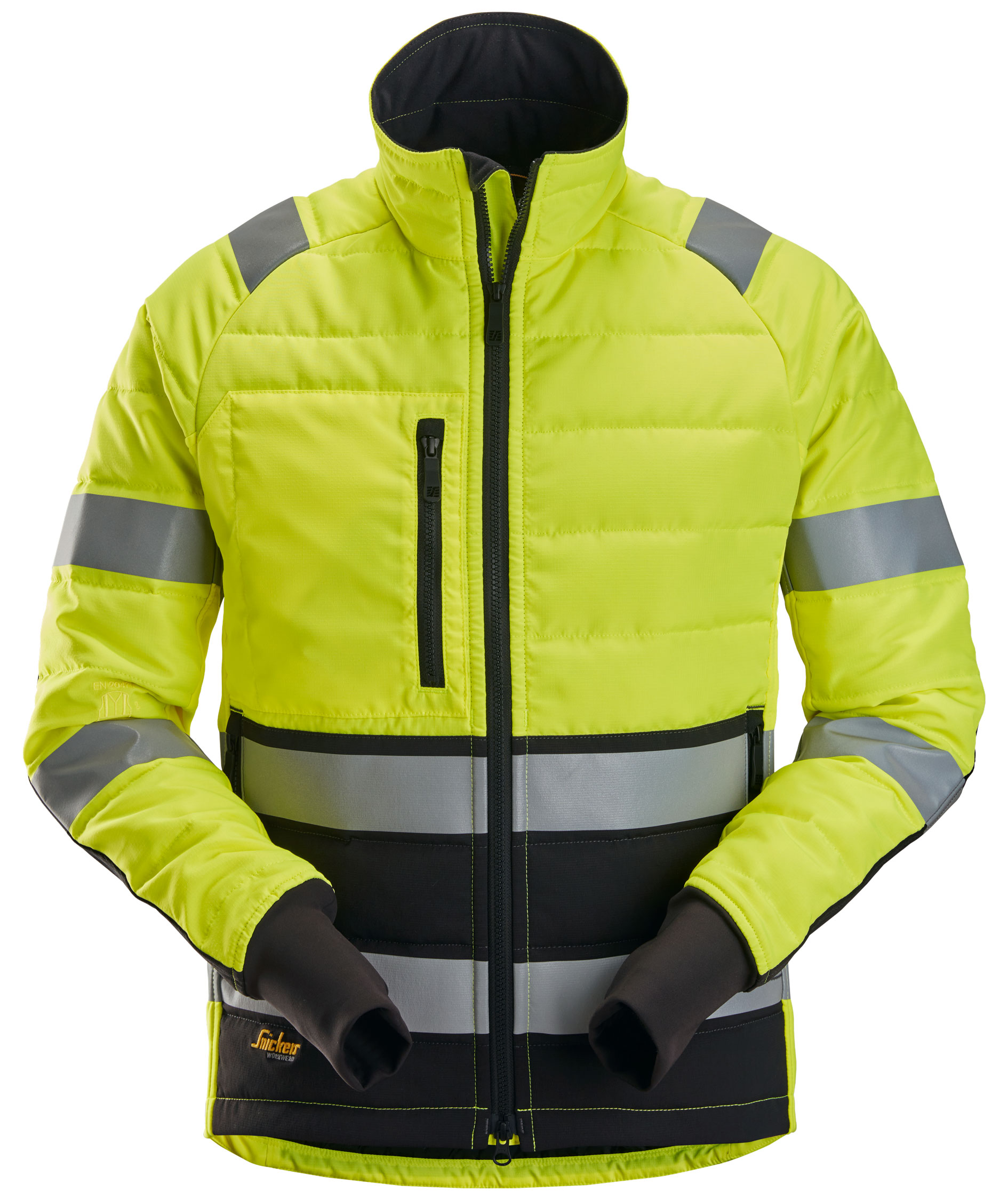 Snickers vadderad jacka 8134, Varsel Gul/Svart