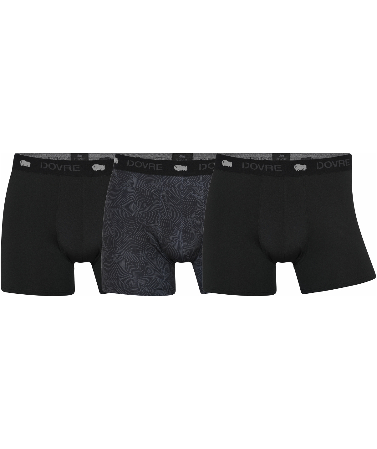 Dovre 3er-Pack Boxershorts, Schwarz, Schwarz, swatch