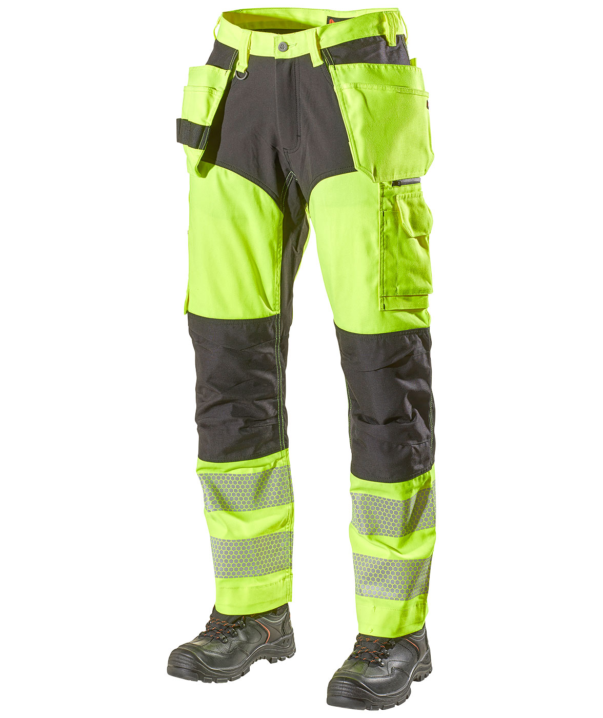 L.Brador&nbsp;h&aring;ndv&aelig;rkerbukser 1075PB, Hi-vis Gul/Sort