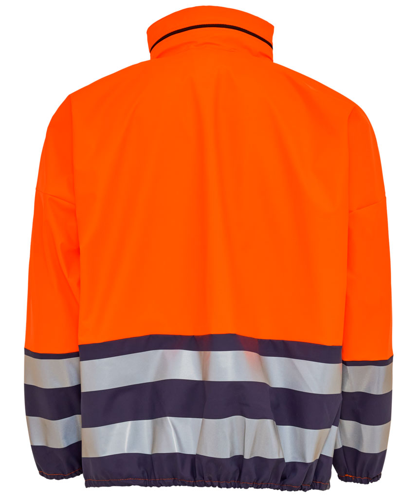 ELKA PU Heavy regnjakke, Hi-vis Orange/Marine, large image number 1