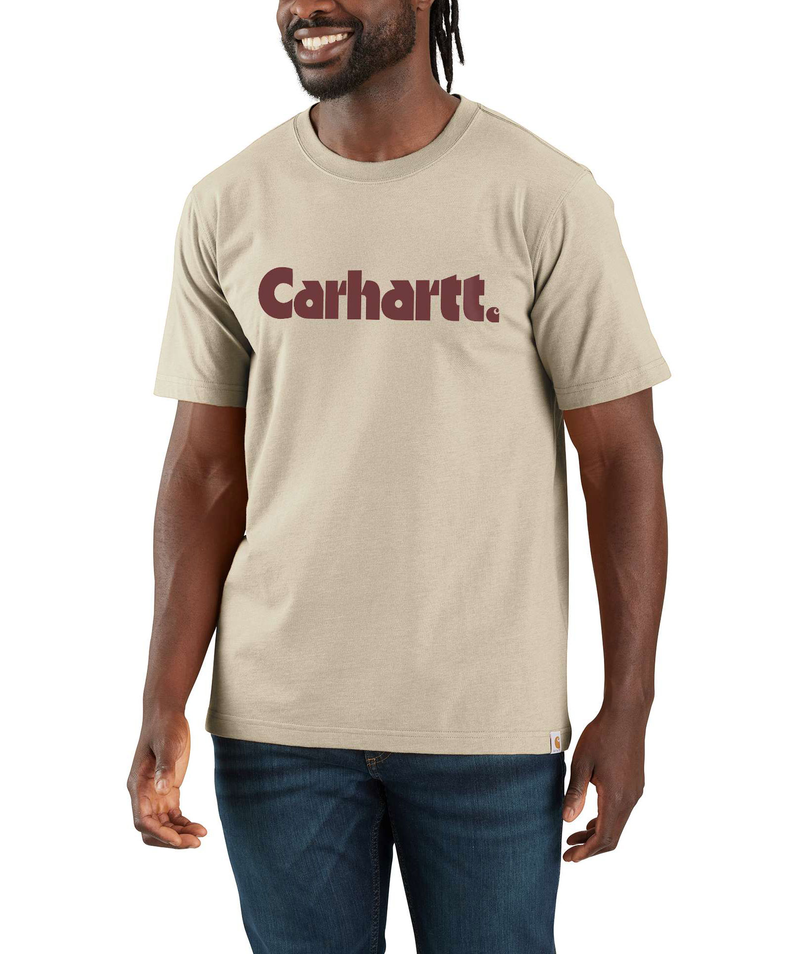 Carhartt Logo Graphic T-shirt, Oat Milk