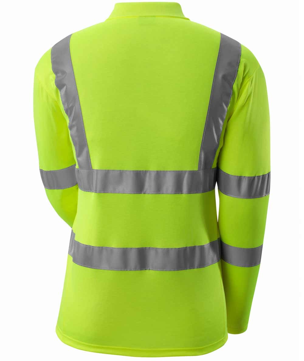 Mascot Safe Classic long-sleeved polo shirt, Hi-Vis Yellow