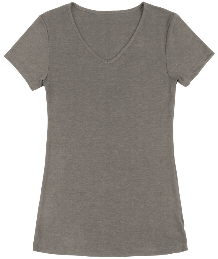 Joha Sara T-shirt dam, ull/silke, Sesam melange