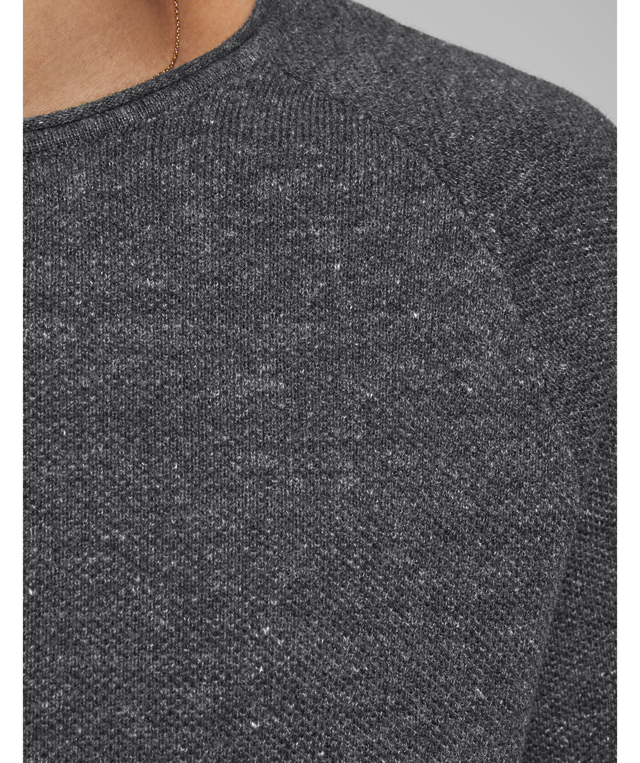 Jack & Jones JJEHILL Striktr&oslash;je, Dark Grey Melange, large image number 3