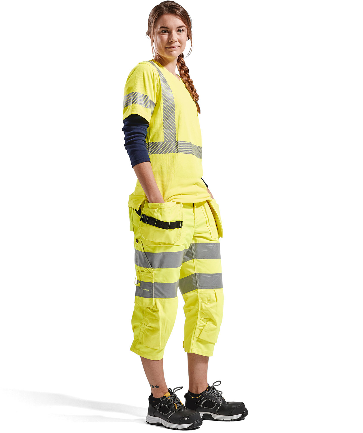 Bl&aring;kl&auml;der dame T-skjorte, Hi-Vis&nbsp;Gul