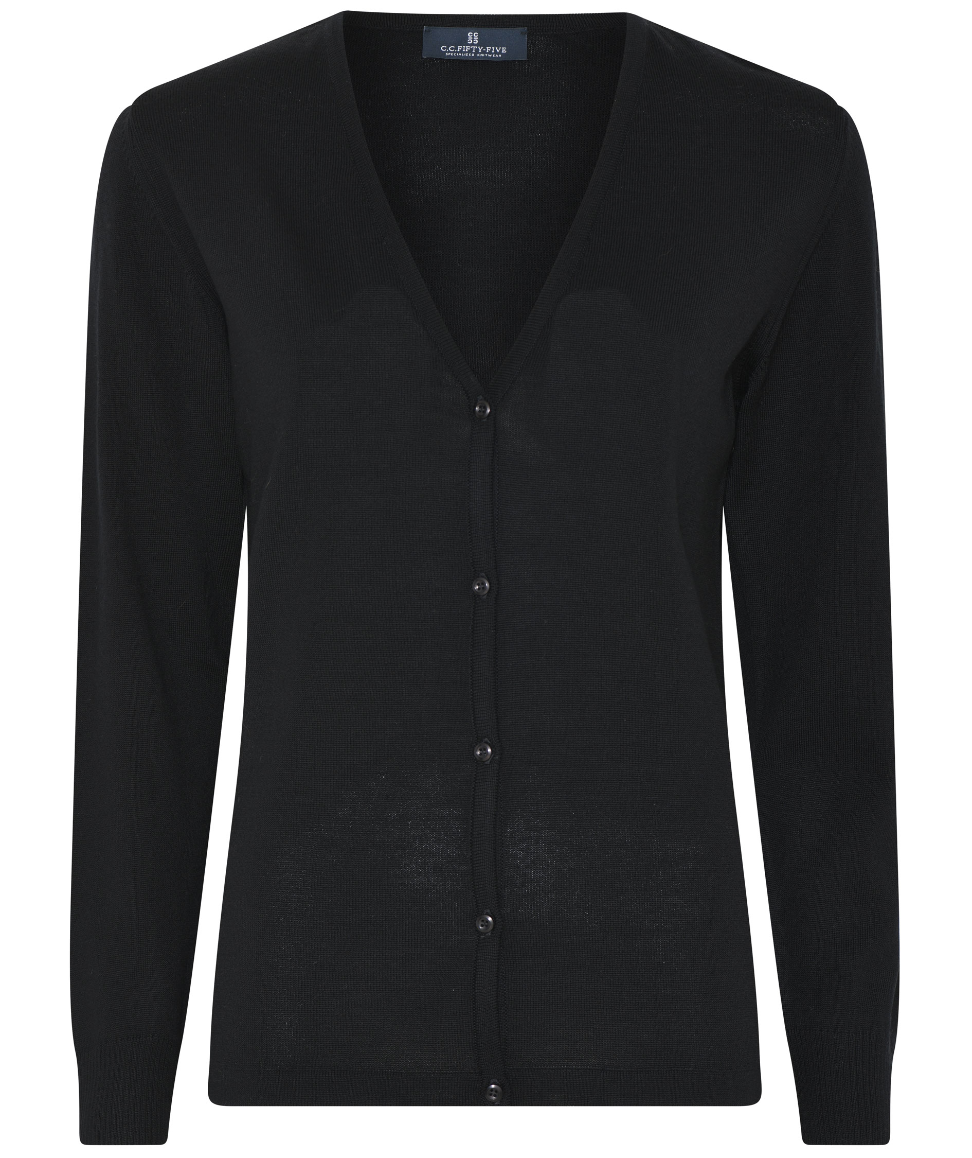 CC55 Milan women's knitted cardigan with merino wool, Black