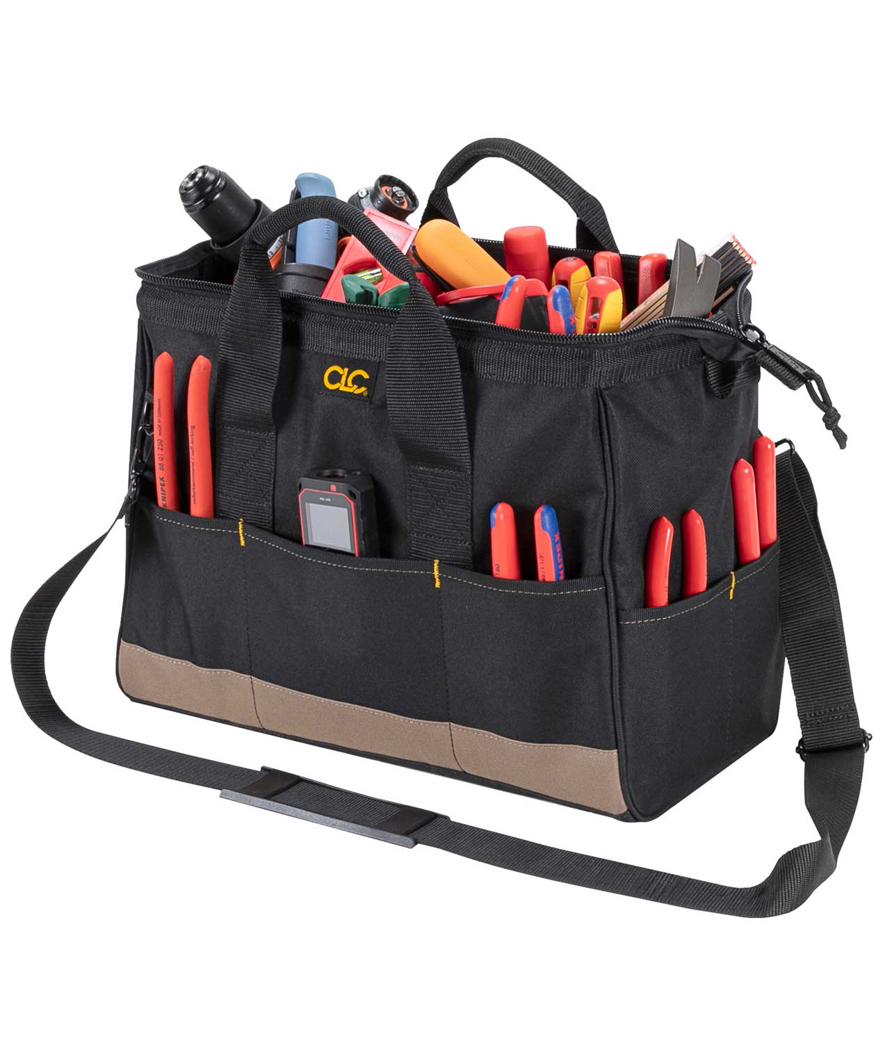 CLC Work Gear 1165 BigMouth&reg; medium tool bag 22L, Black/Brown, Black/Brown, large image number 3