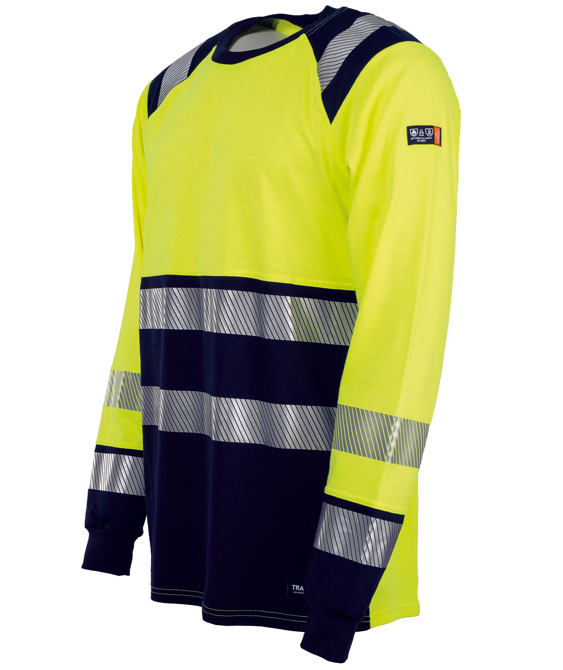 Tranemo FR lang&aelig;rmet T-shirt, Hi-Vis gul/marine, large image number 2