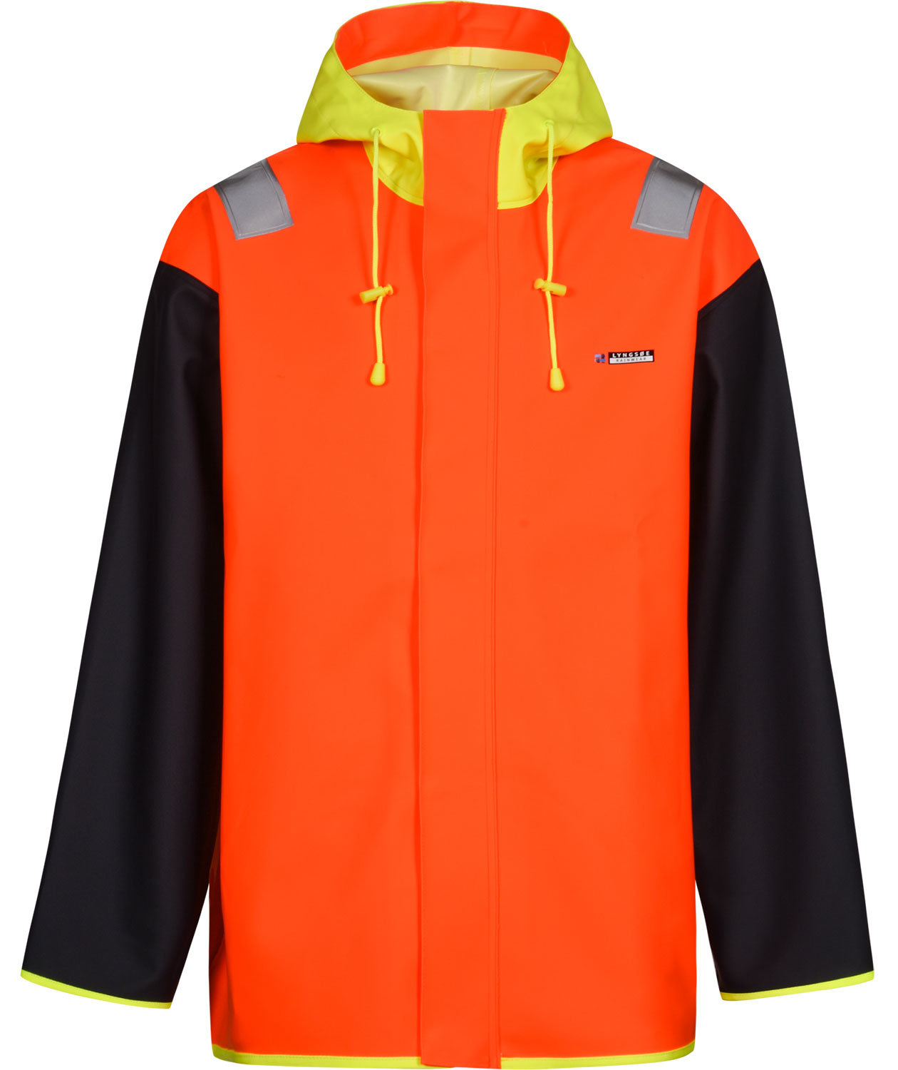 Lyngs&oslash;e PVC regnjacka, Varsel Orange/Marinbl&aring;, Varsel Orange/Marinbl&aring;, swatch