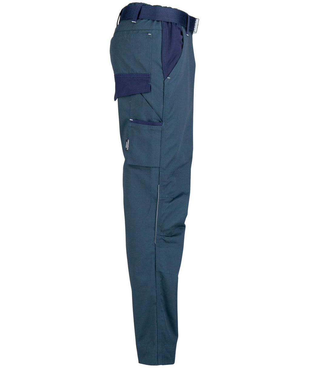 Kramp Original arbeidsbukse med belte, Gr&oslash;nn/Marine, large image number 3