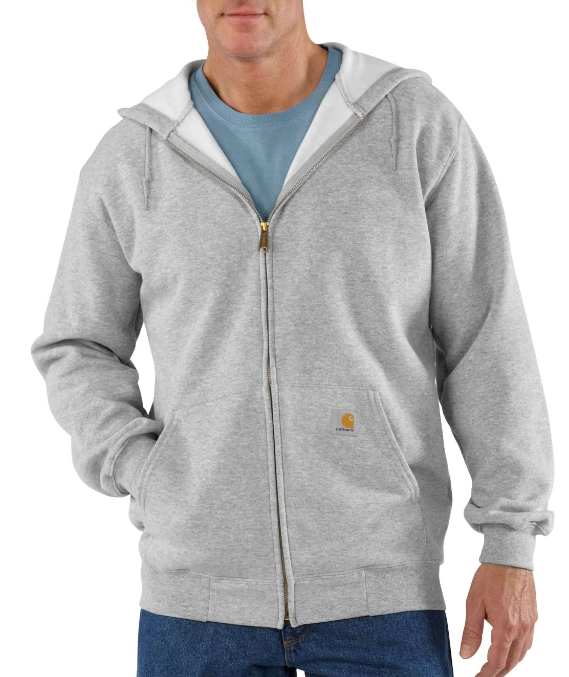 Carhartt Marquette hoodie med dragkedja, Gr&aring;melerad