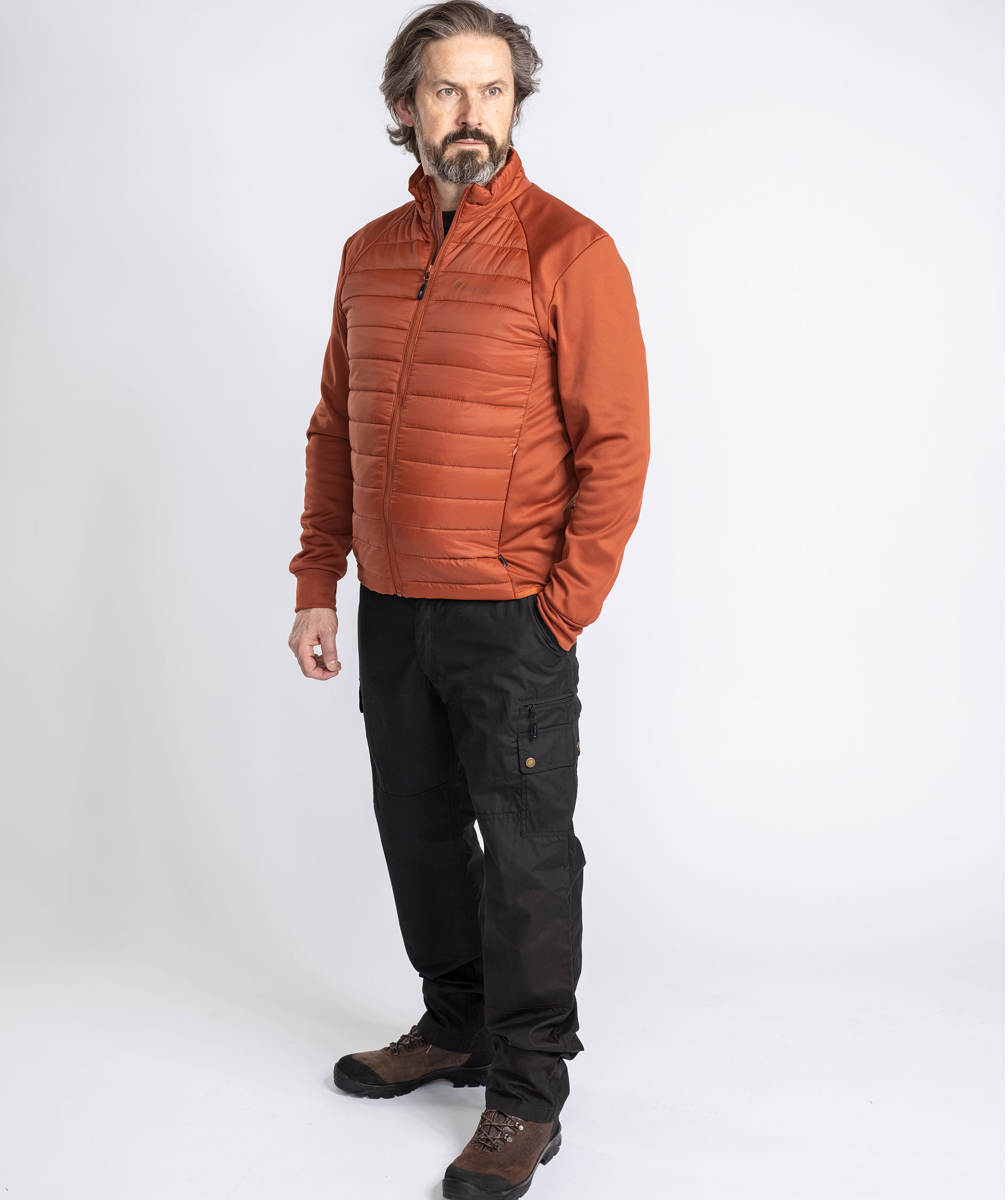 Pinewood Finnveden Hybrid Power fleecejakke, Terracotta, large image number 6