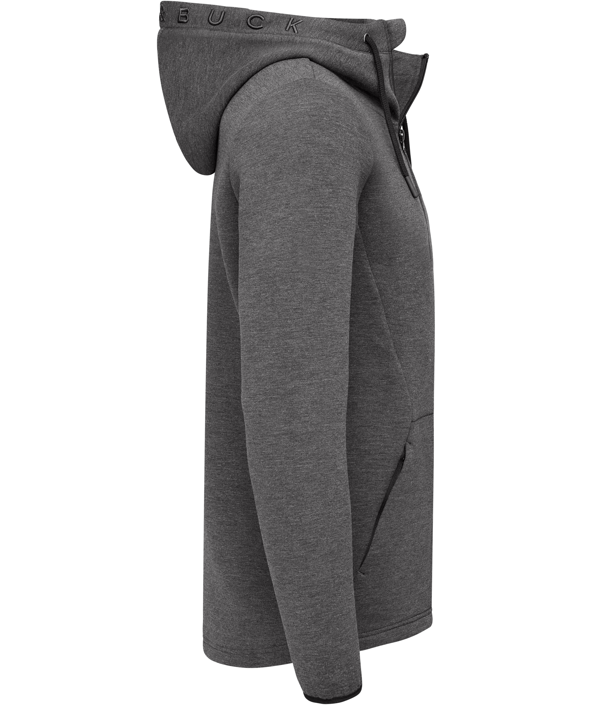 Cutter & Buck Pemberton hettegenser med glidel&aring;s, Anthracite melange, large image number 2