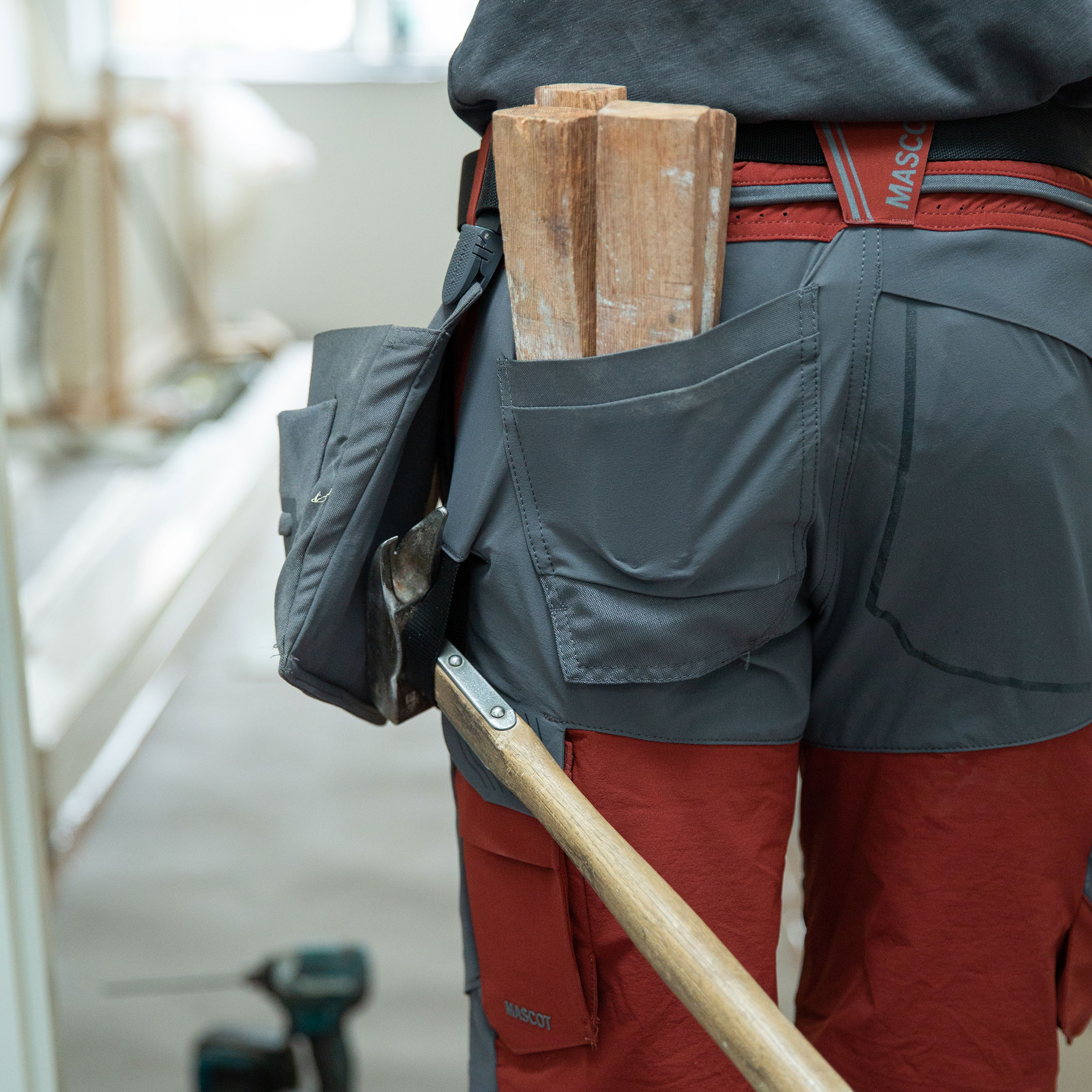 Mascot Customized arbeidsshorts full stretch, Bordeaux/Steingr&aring;, large image number 3