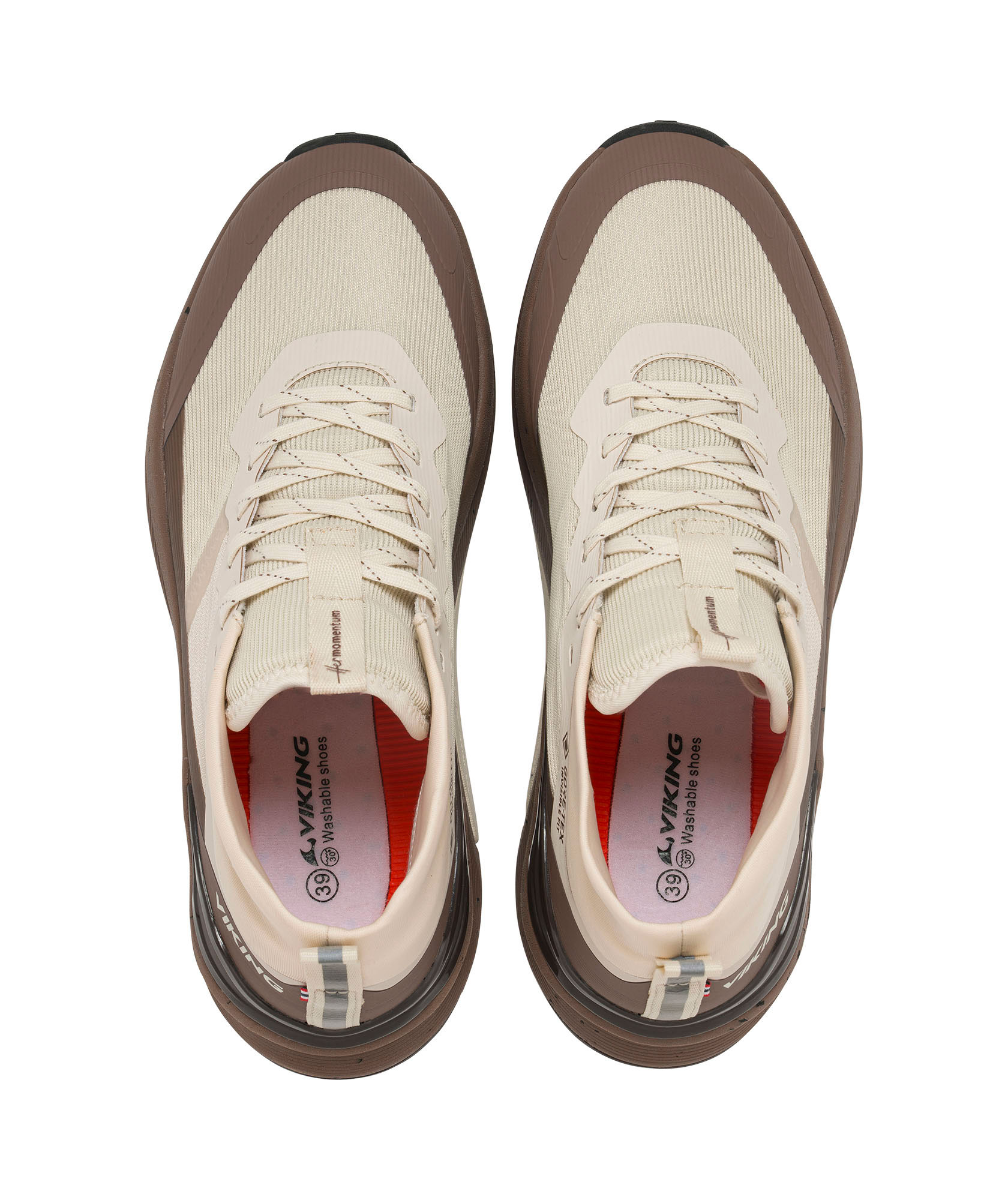 Viking Her Momentum GTX dame sneakers, Cream/Black, large image number 3