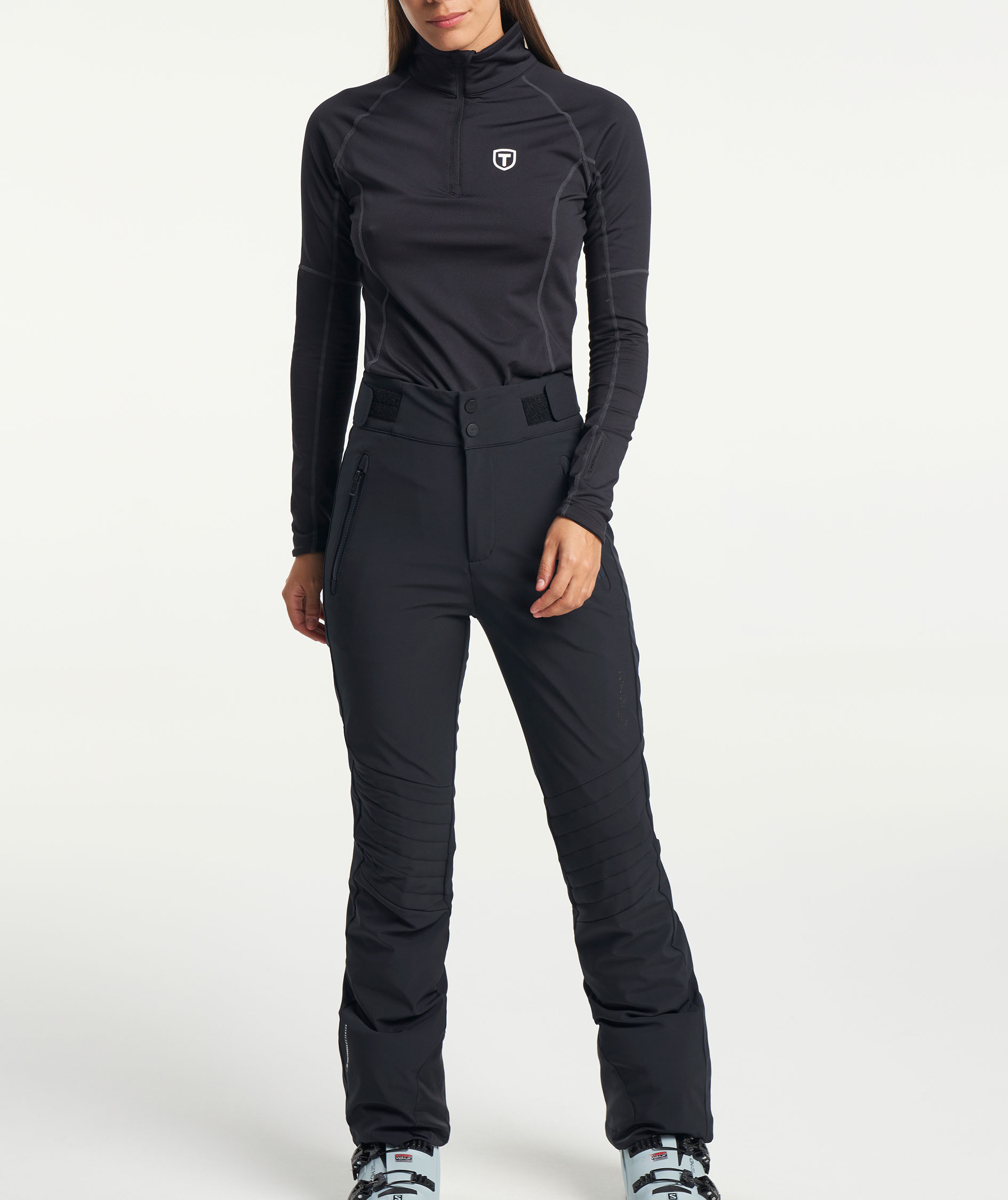 Tenson Grace dame softshell skibukser, Sort, large image number 1