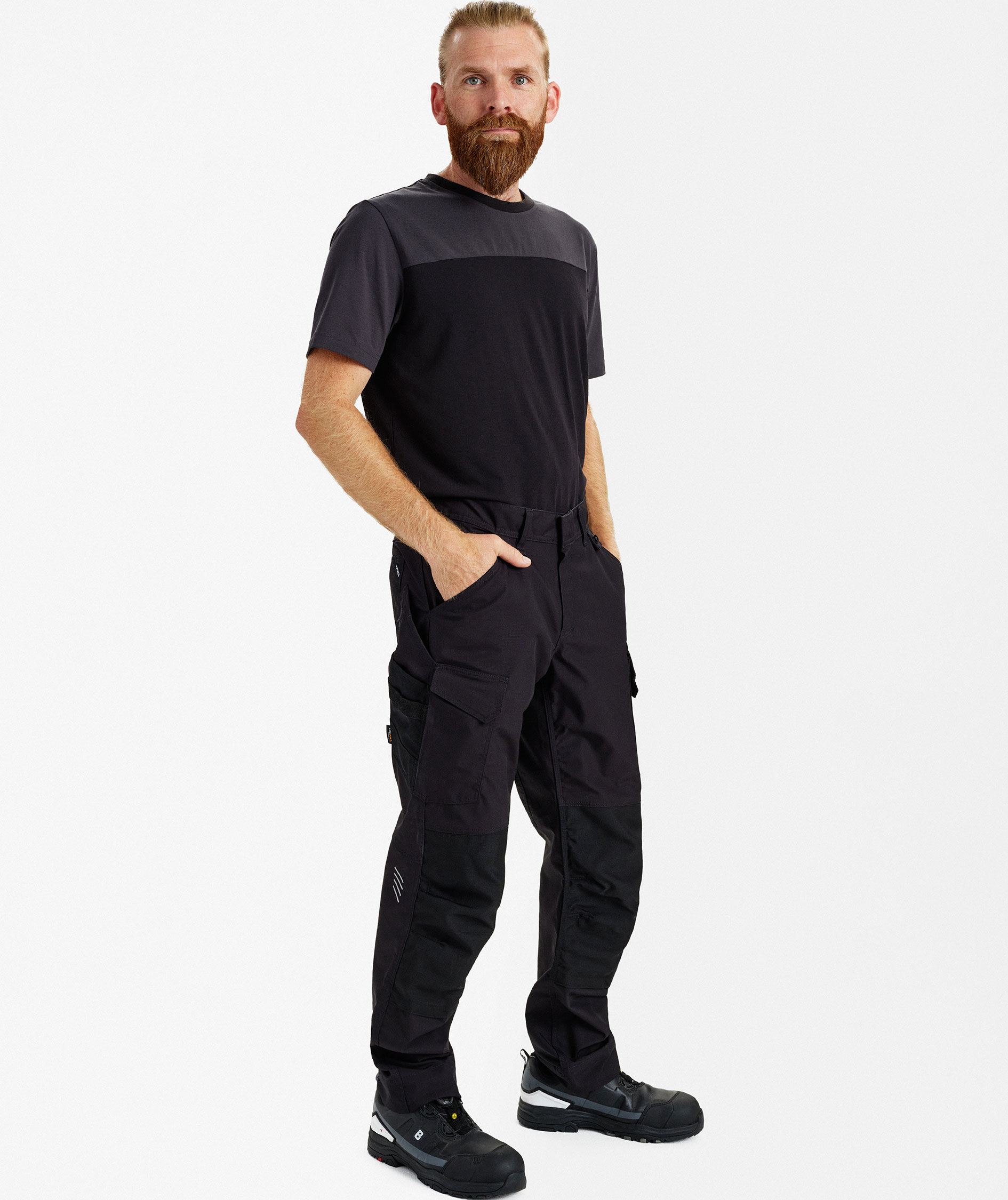 Engel Entire arbejdsbukser, Black, large image number 3