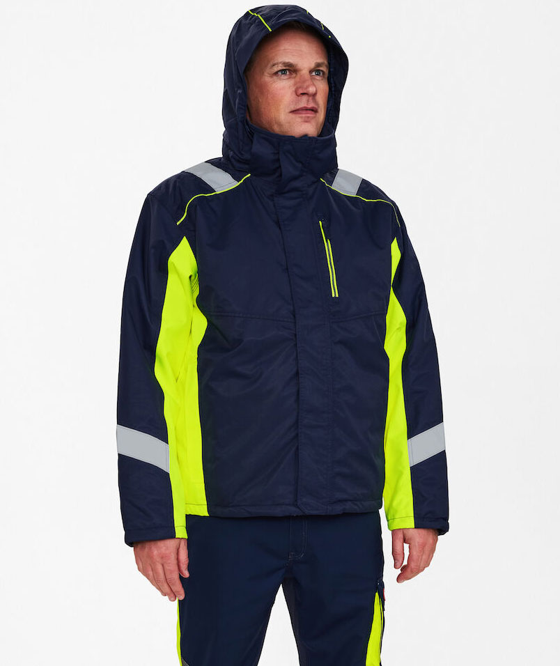 Engel Cargo winter jacket, Blue Ink/Yellow