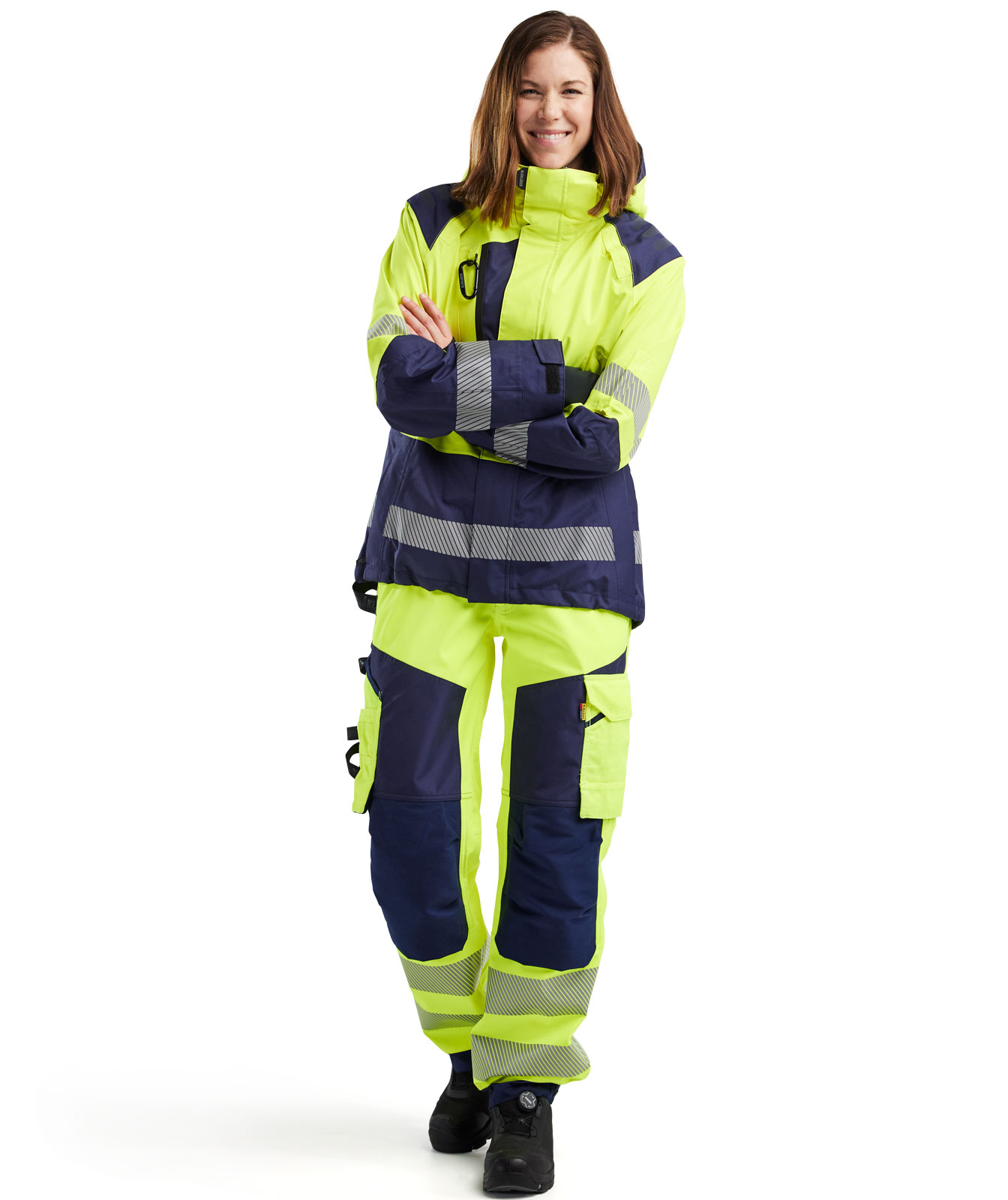 Bl&aring;kl&auml;der women's shell jacket, Hi-Vis yellow/marine, large image number 1
