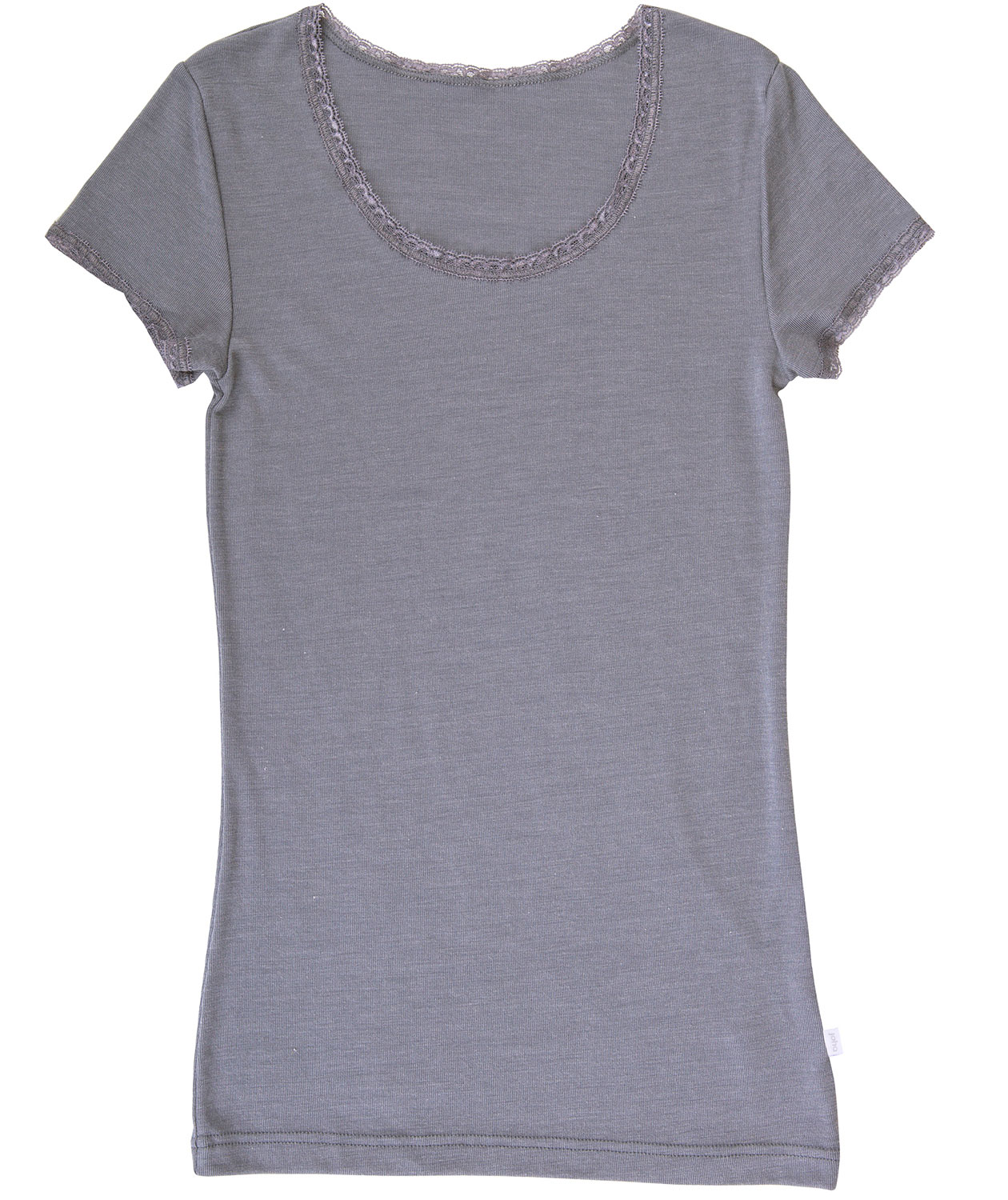 Joha Victoria Damen T-shirt, Wolle/Seide, Grau