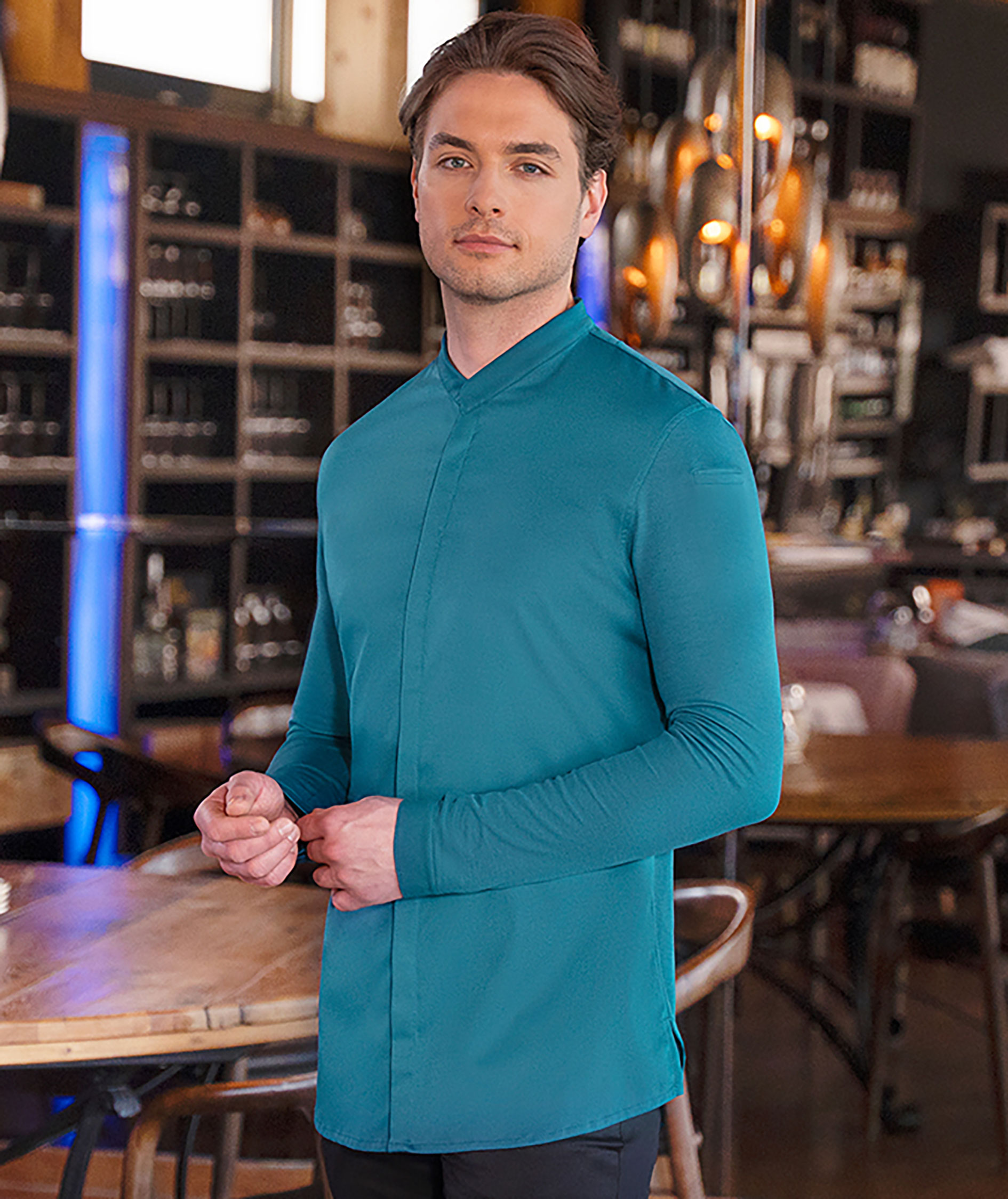 Karlowsky DIAMOND CUT&reg; Avantgarde chefs jacket, Dark Petrol, large image number 1