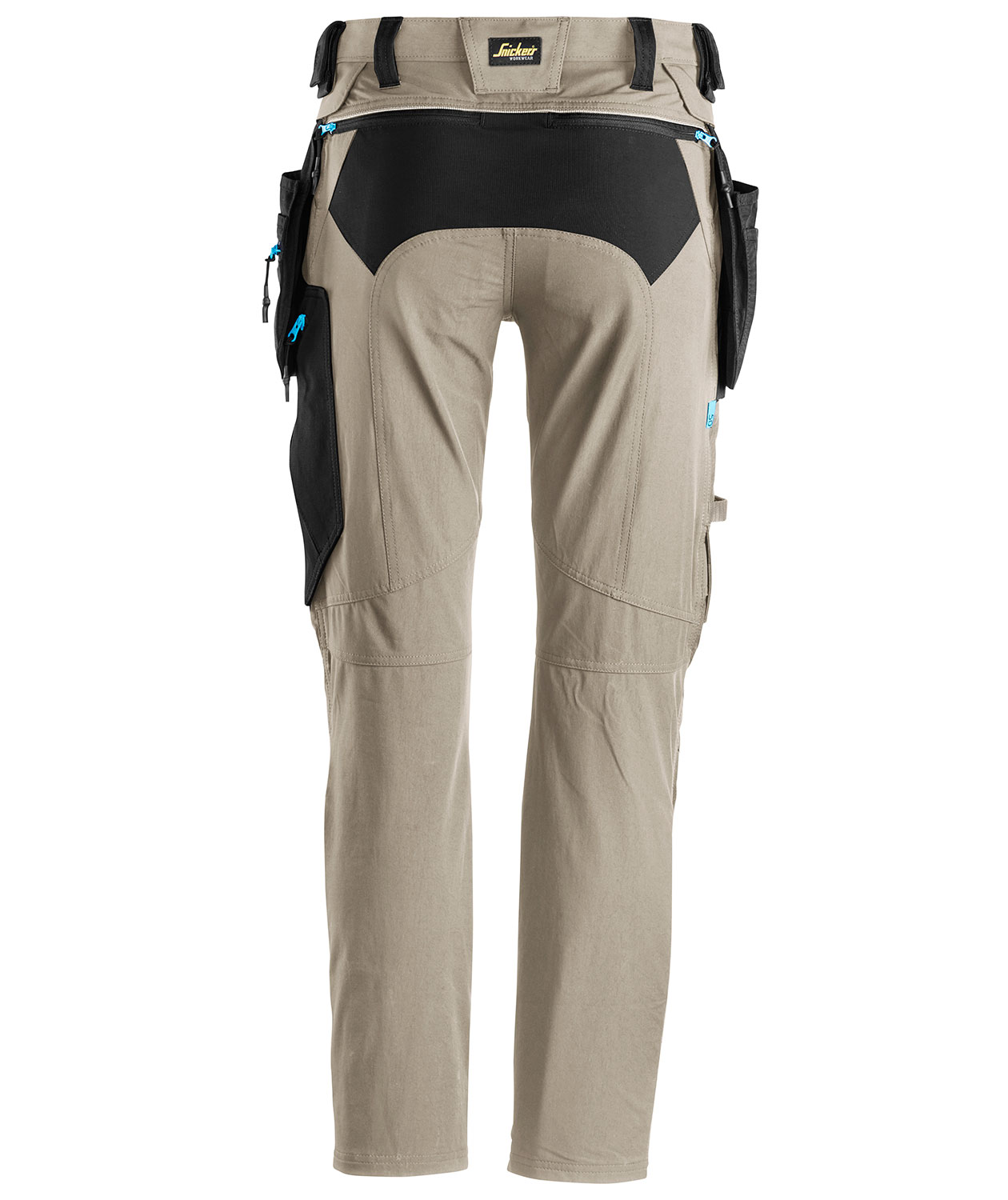 Snickers LiteWork h&aring;ndv&aelig;rkerbukser 6208 full stretch, Khaki/Sort, large image number 1