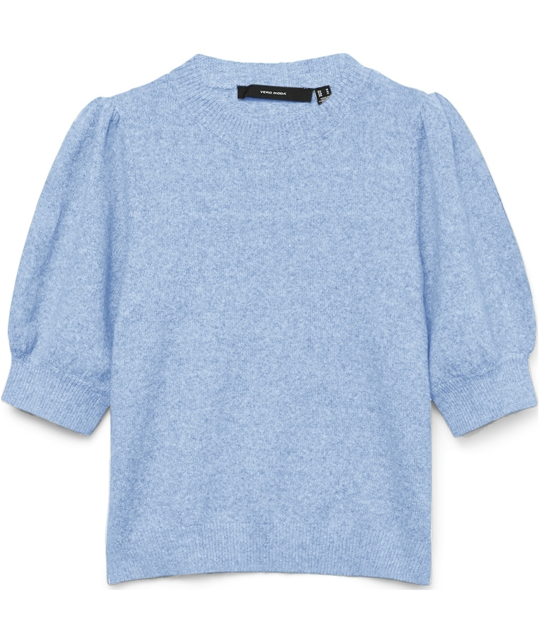 Vero Moda VMDOFFY kort&auml;rmad stickad tr&ouml;ja dam, Little Boy Blue