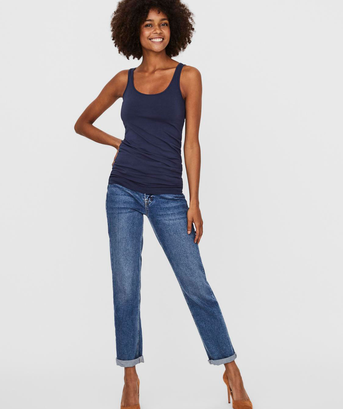 Vero Moda VMMAXI MY SOFT langes Damen Top, Black Iris, large image number 4