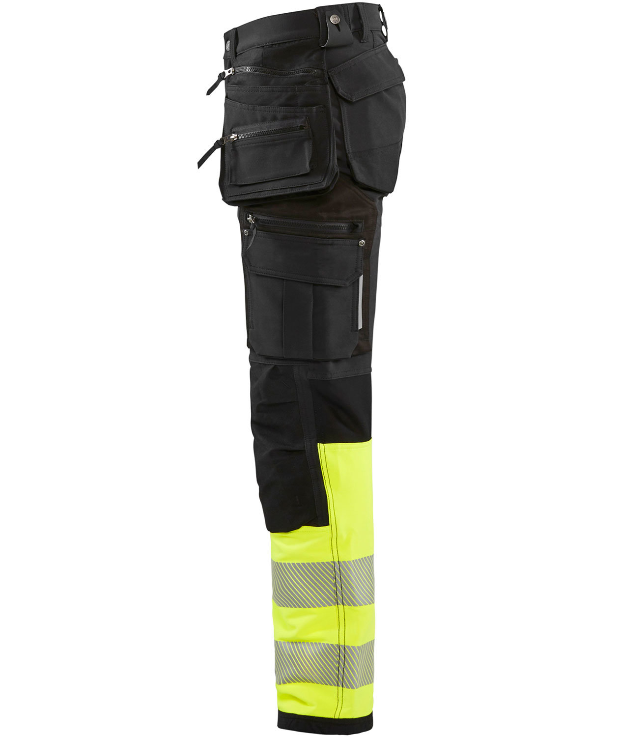Bl&aring;kl&auml;der craftsman trousers full stretch, Black/Hi-Vis Yellow, large image number 2