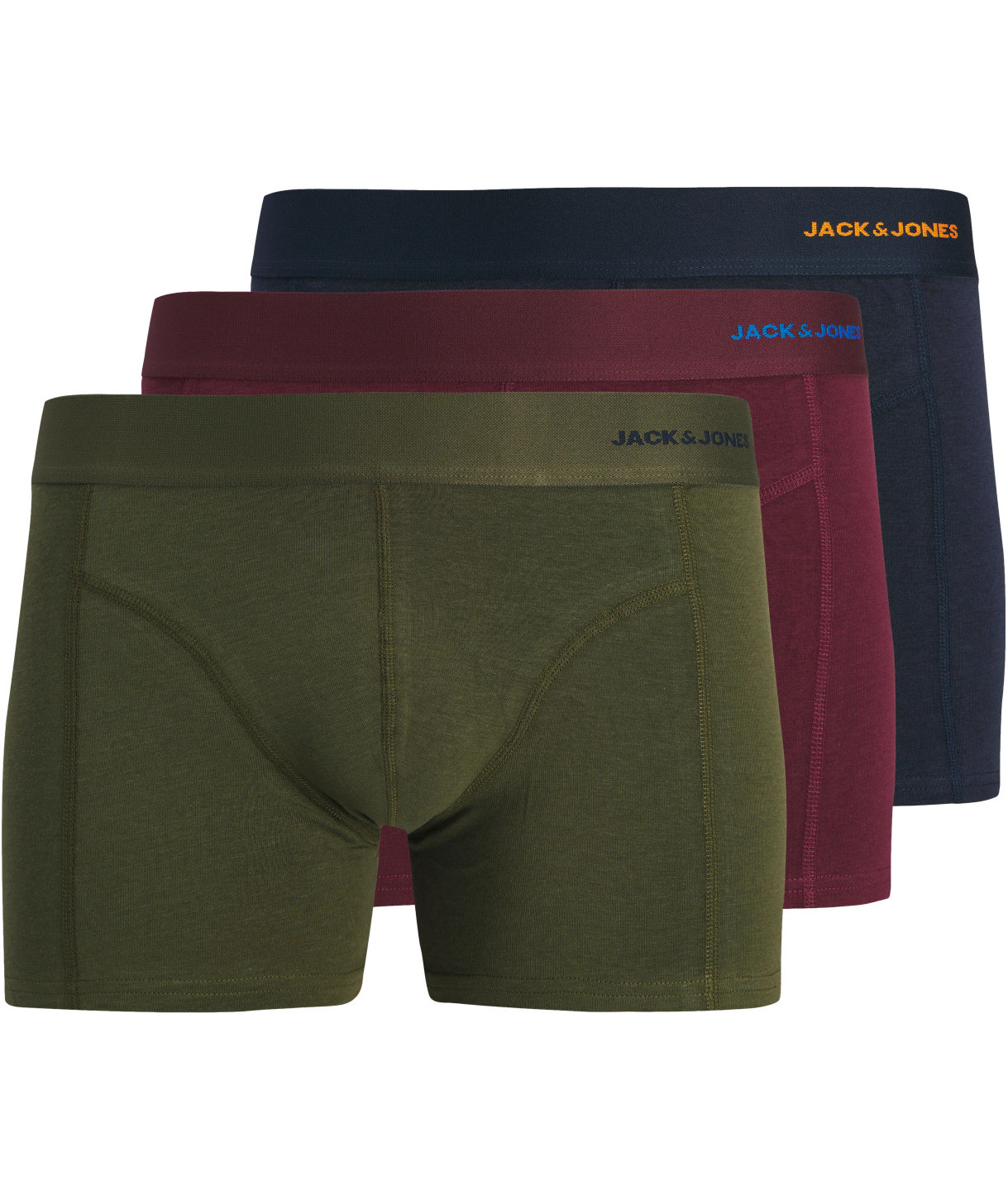 Jack & Jones JACCOMO 3-pack kalsonger, Windsor Wine/Sky Captain/Forest, Windsor Wine/Sky Captain/Forest, swatch