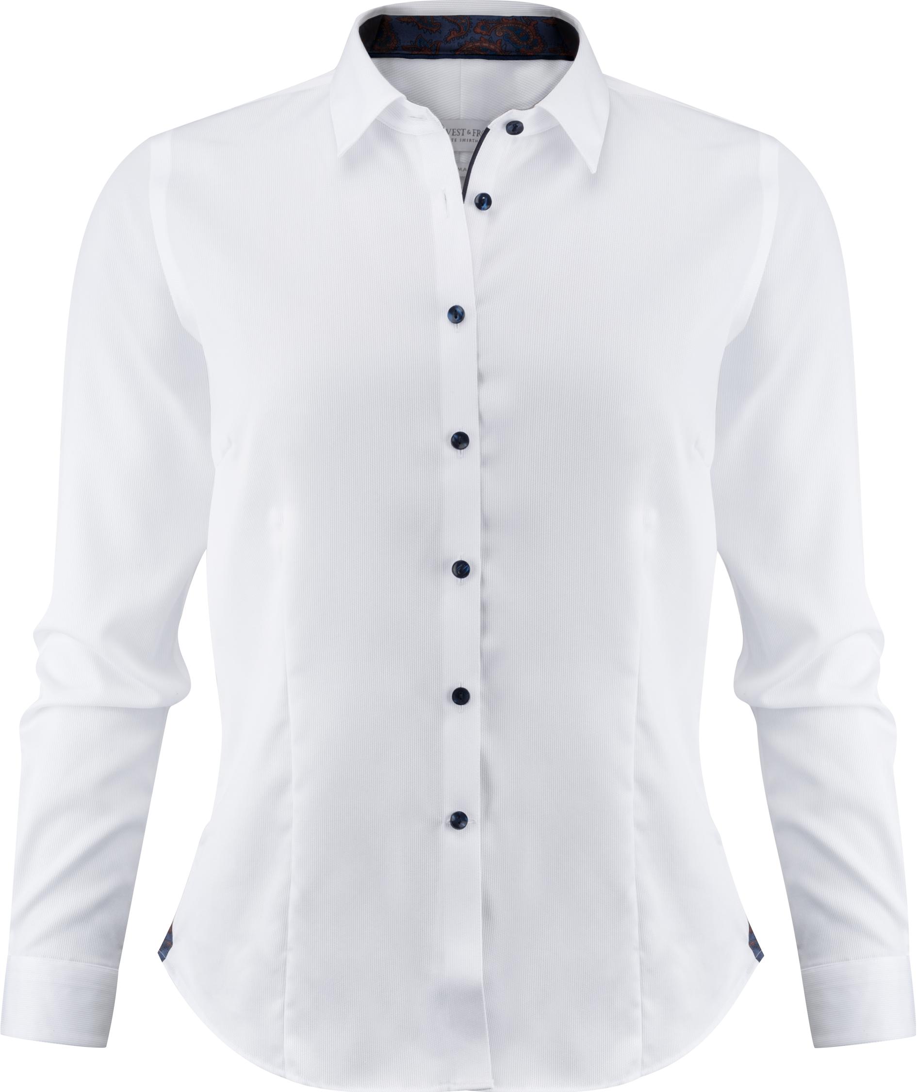 J. Harvest & Frost Twill Purple Bow 146 Lady fit skjorta, Vit, large image number 0