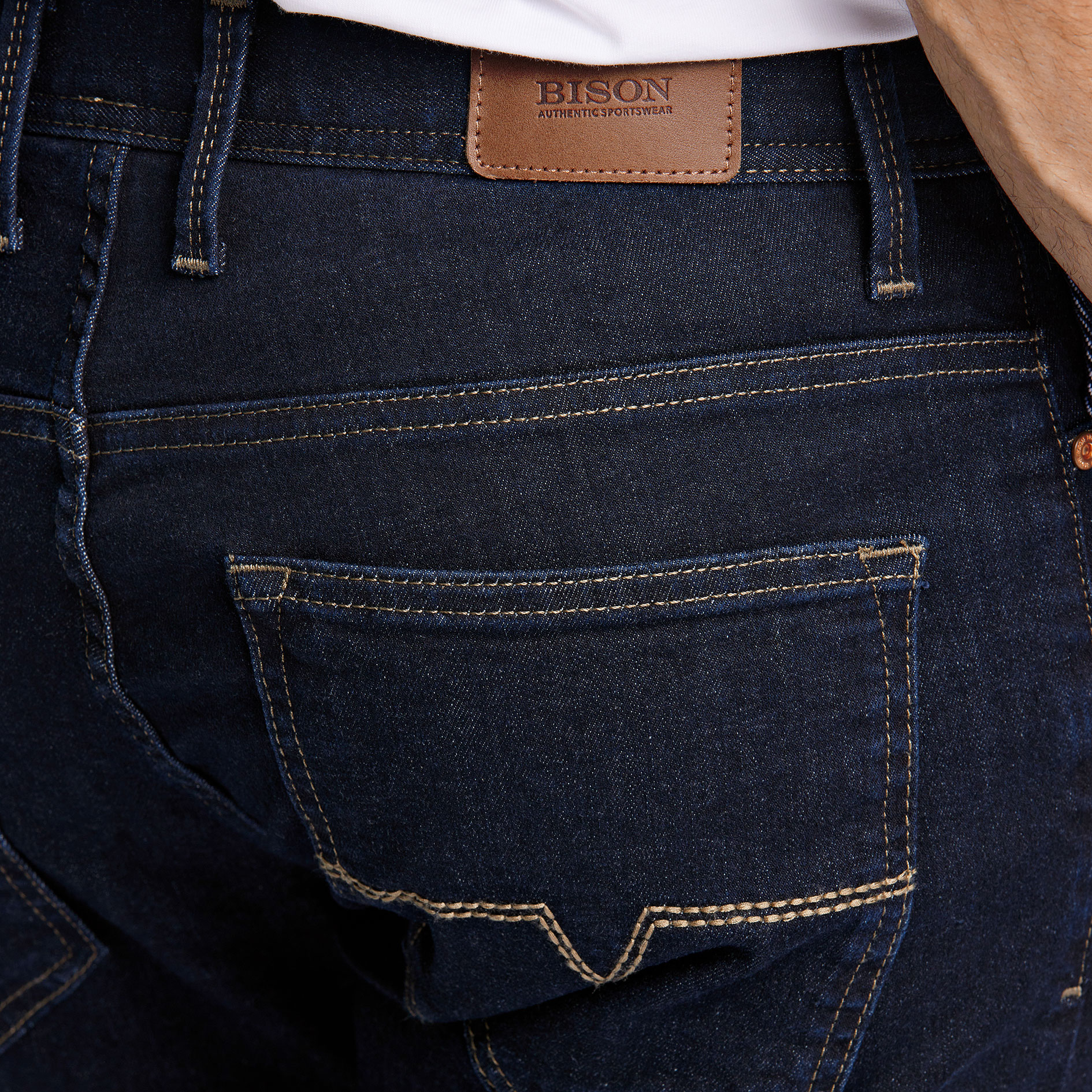 Bison Superflex jeans, Raw Navy, large image number 3