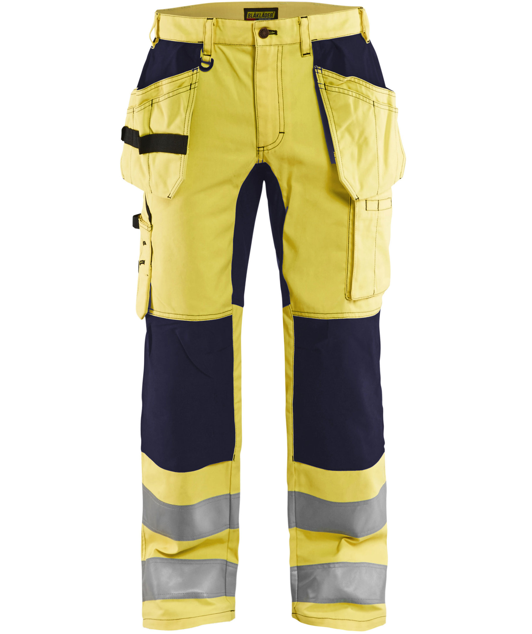 Bl&aring;kl&auml;der h&aring;ndv&aelig;rkerbukser, Hi-Vis gul/marine, large image number 0