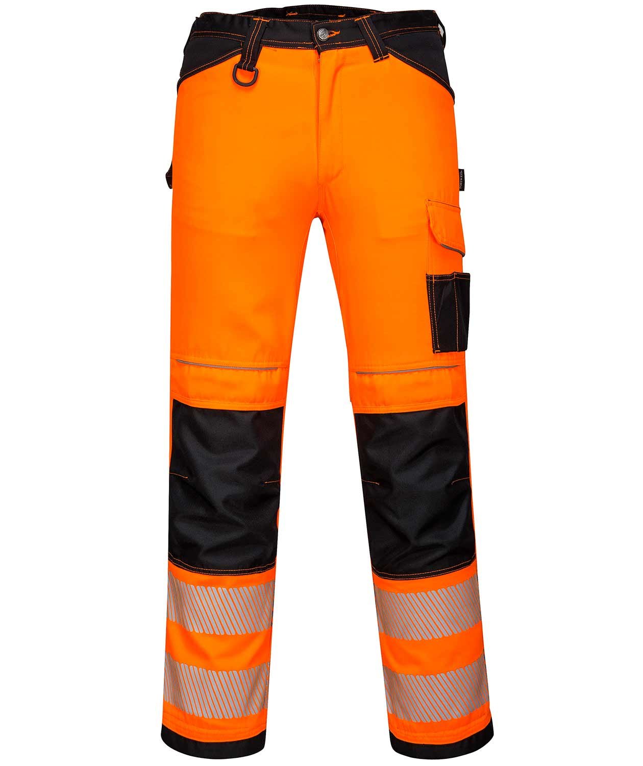 Portwest PW3 arbejdsbukser, Hi-Vis Orange/Sort, Hi-Vis Orange/Sort, swatch