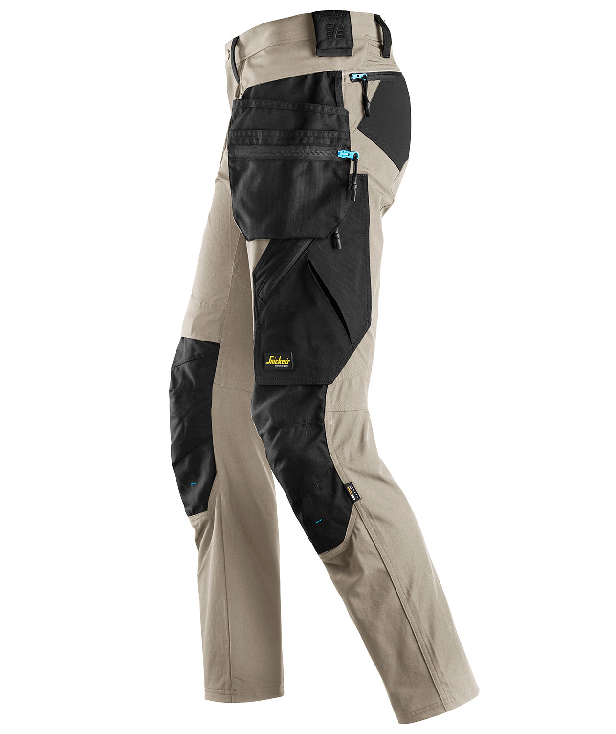 Snickers LiteWork h&aring;ndv&aelig;rkerbukser 6208 full stretch, Khaki/Sort, large image number 3