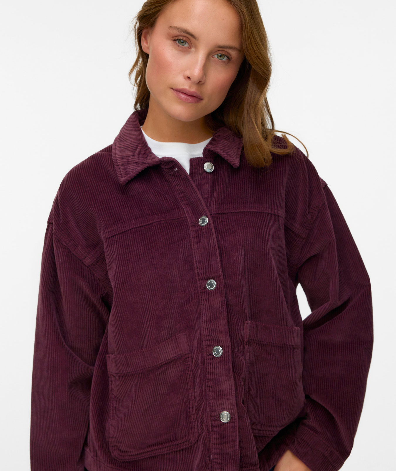 Vero Moda VMJAMIE corduroy dame skjortejakke, Winetasting, large image number 4