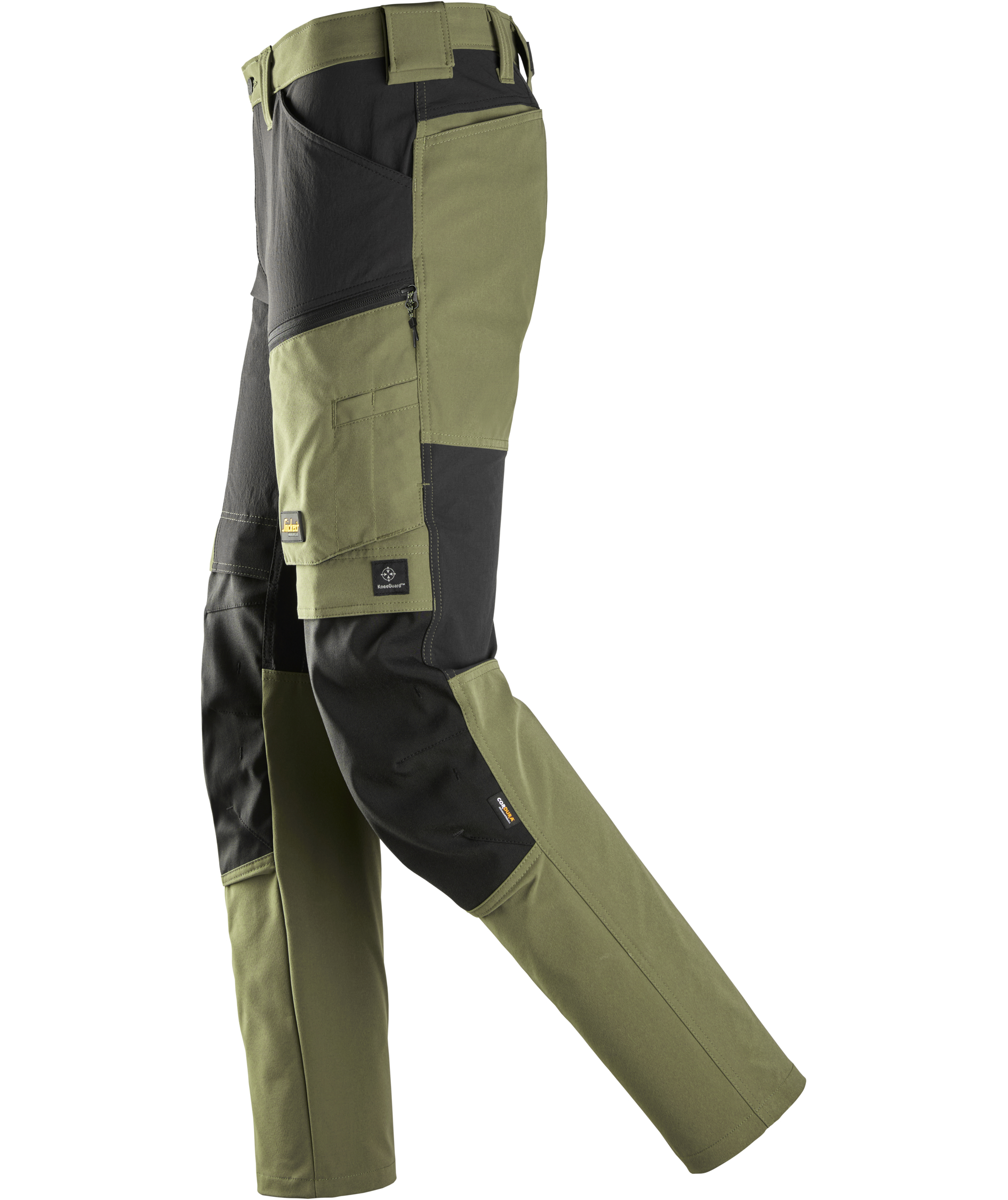 Snickers AllroundWork work trousers 6318 full stretch, Khaki Green/Black, large image number 3
