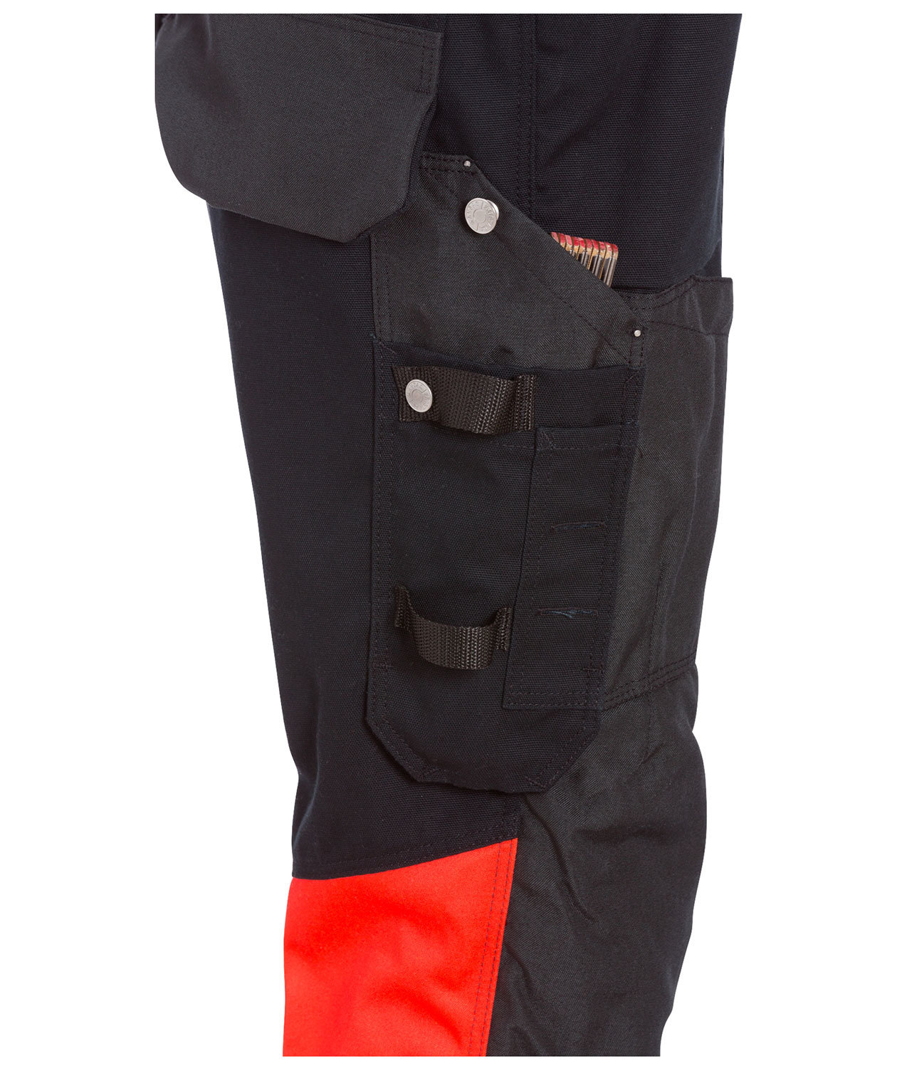 Fristads Gen Y h&aring;ndverkerbukse 2127, Hi-vis R&oslash;d/Svart, large image number 2