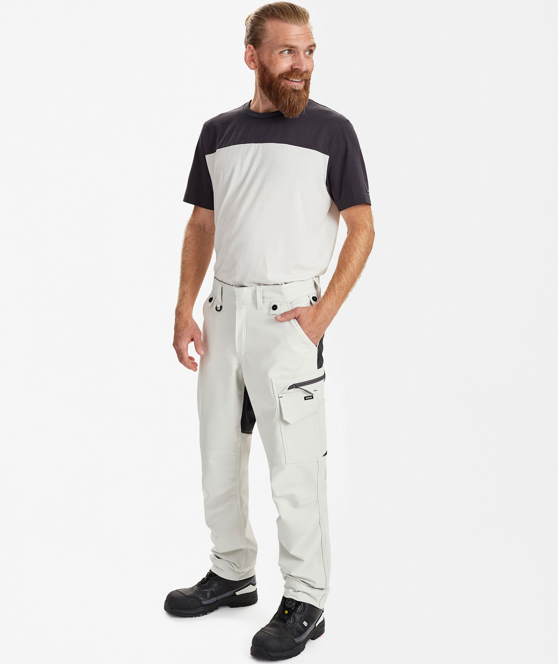 Engel Entire servicebyxa full stretch, Bone White/Anthracite Grey, large image number 2