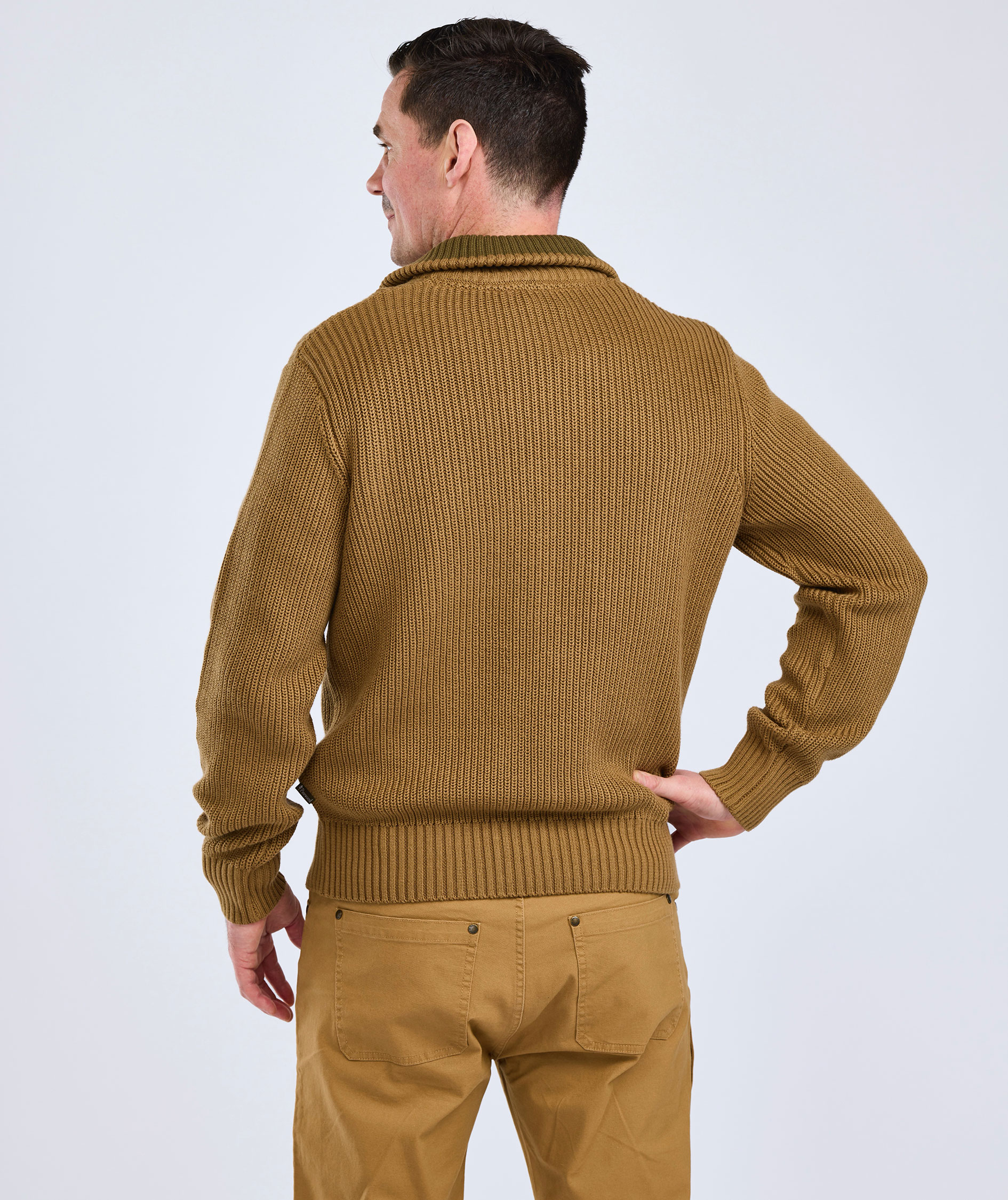 Pinewood Philip strik half zip, Dark Sandstone, large image number 3