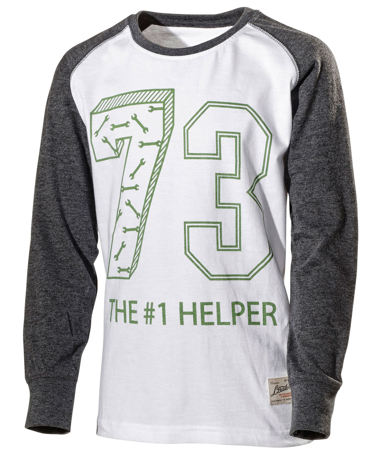 L.Brador Long-sleeved T-shirt for kids, Grey/White, large image number 0