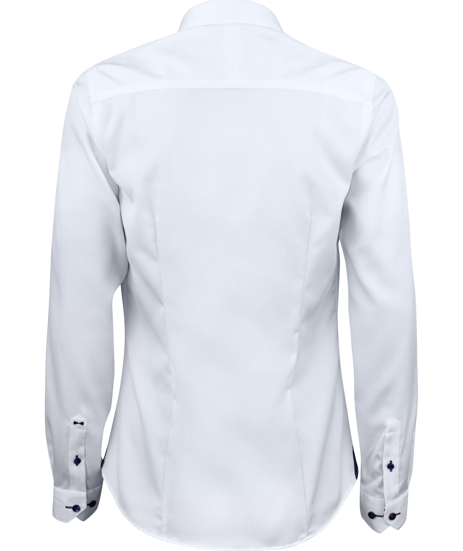 J. Harvest & Frost Twill Red Bow 20 lady fit skjorte, Hvit/marinebl&aring;, large image number 1