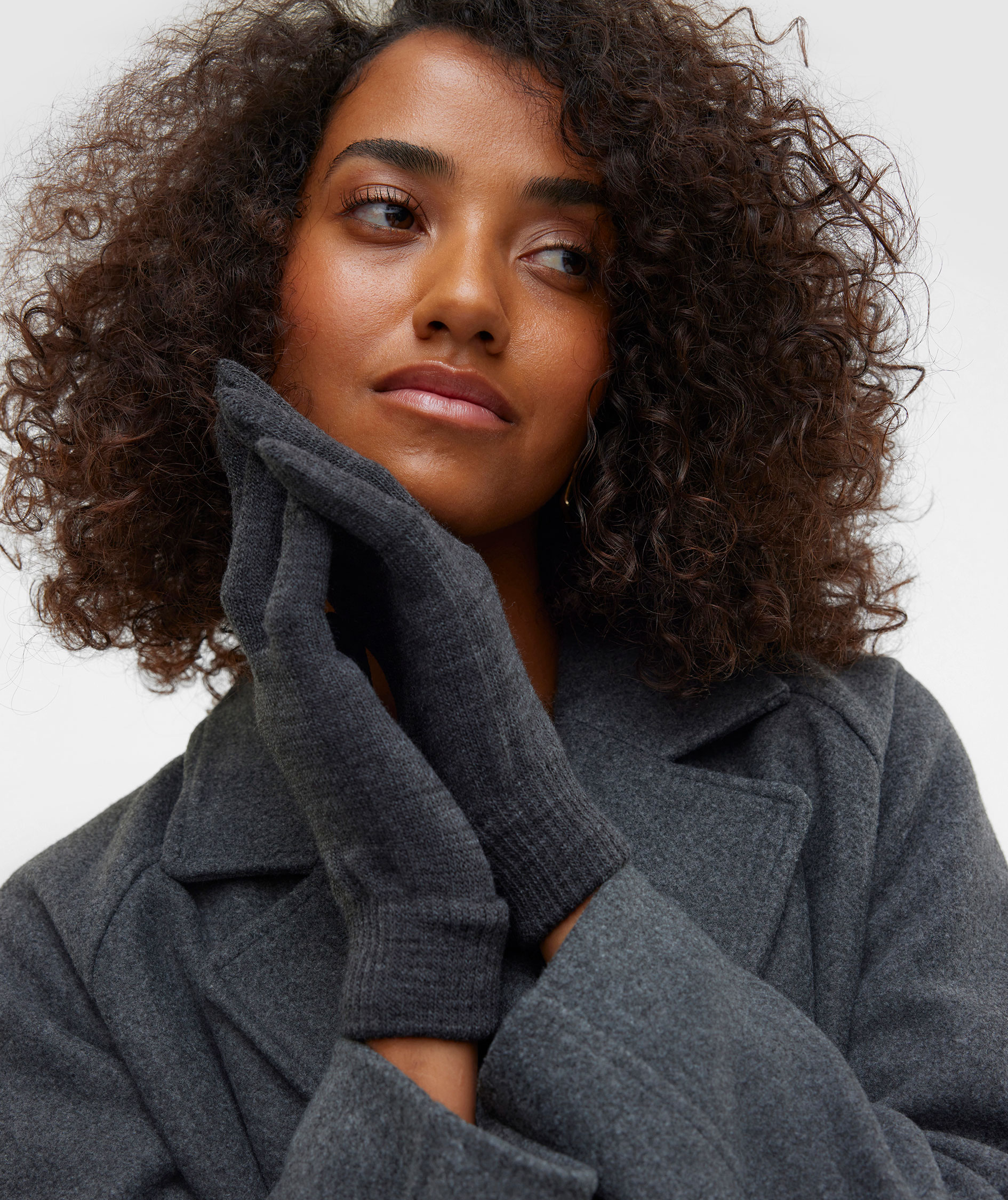 Vero Moda VMWILDE dame strikkehansker, Dark Grey Melange, Dark Grey Melange, large image number 1