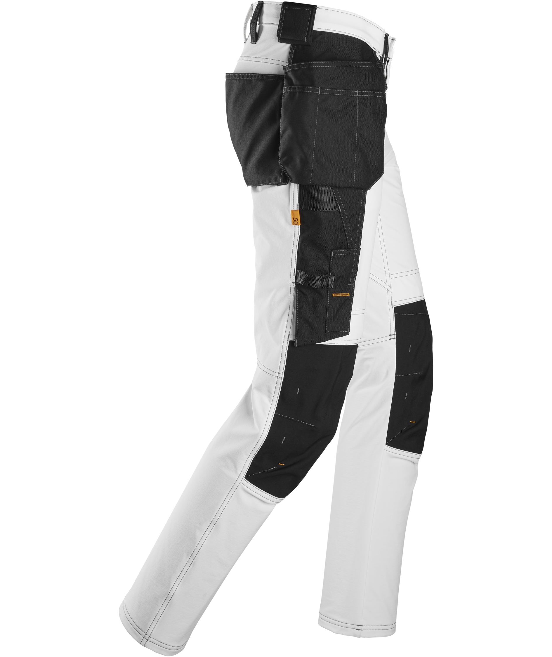 Snickers AllroundWork h&aring;ndverksbukse 6271 full stretch, Hvit/Svart, large image number 3