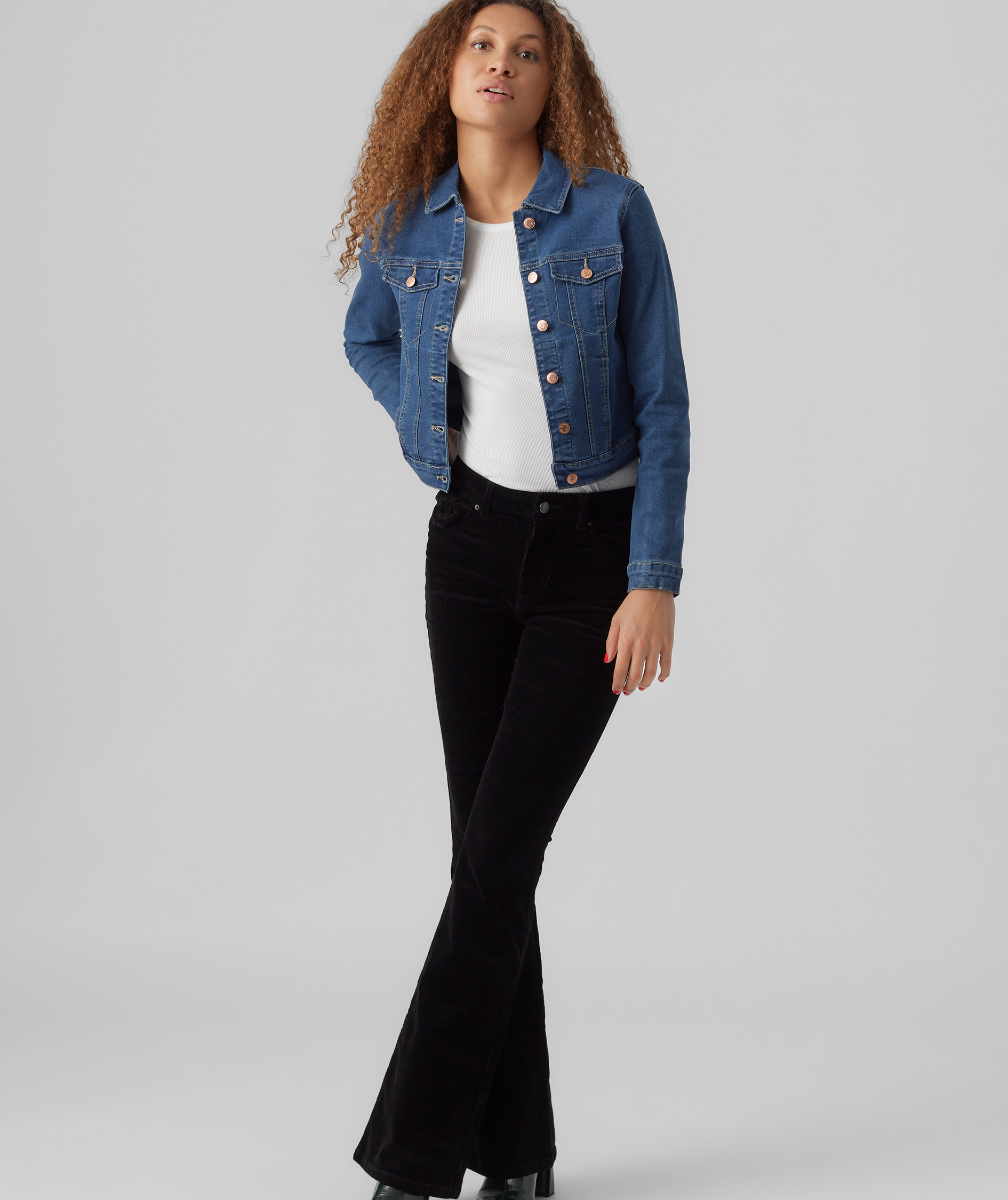 Vero Moda VMLUNA Denim jacka, Medium Blue Denim