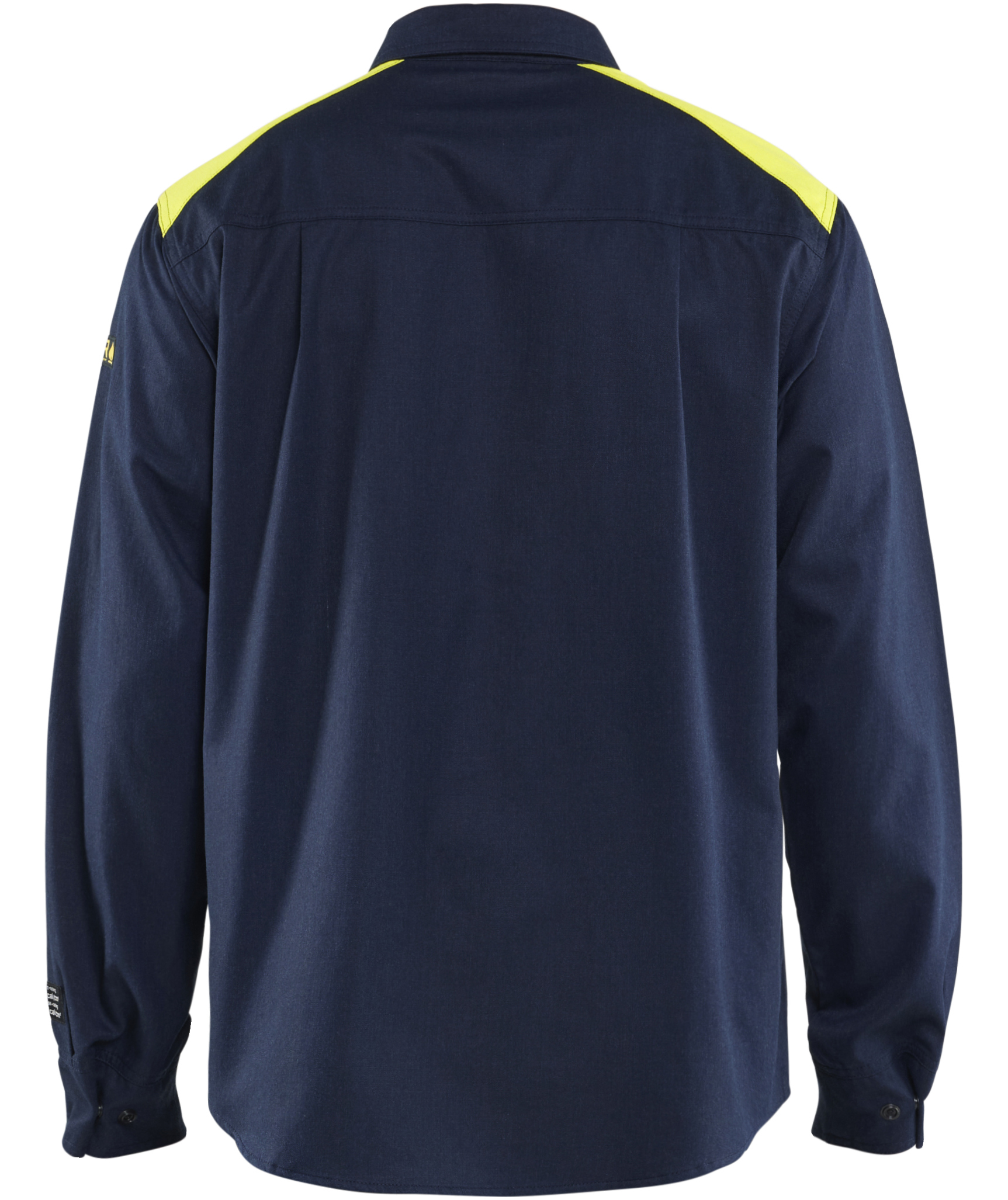 Bl&aring;kl&auml;der FR arbejdsskjorte, Marine/Hi-Vis gul, large image number 2
