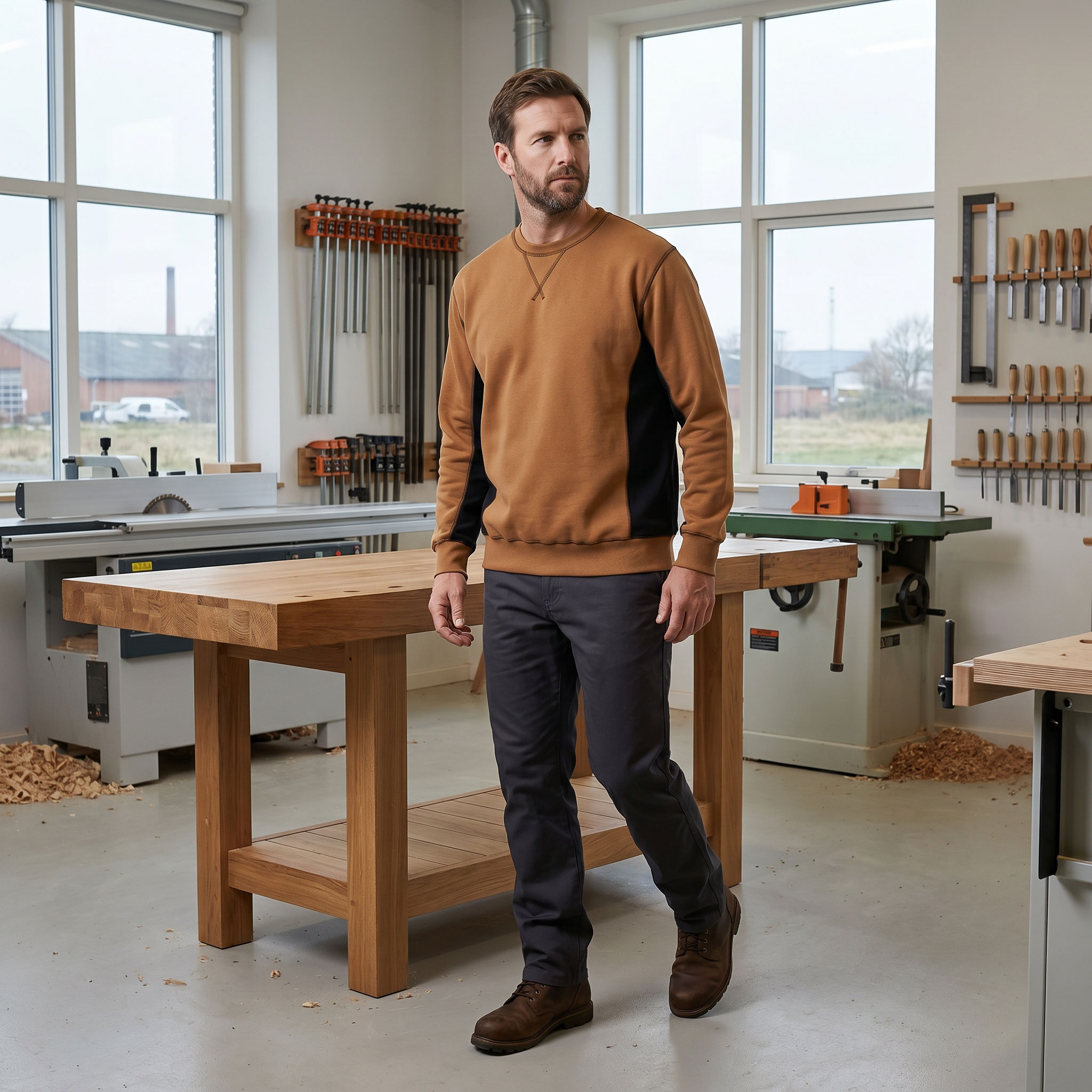 J.A.K. Basic sweatshirt 1626, Camel/black