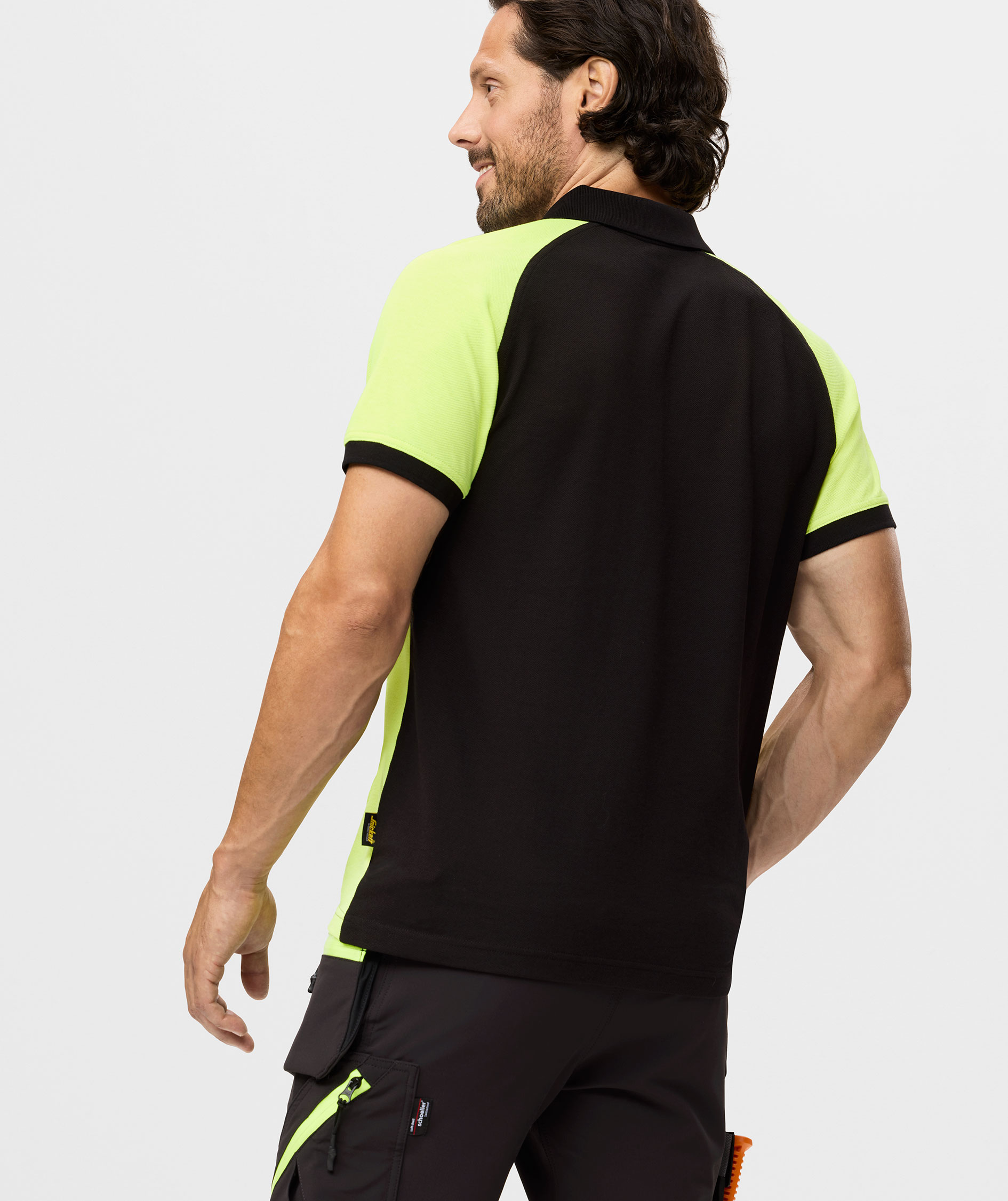 Snickers polo T-skjorte 2750, Black/Neon Yellow, large image number 3